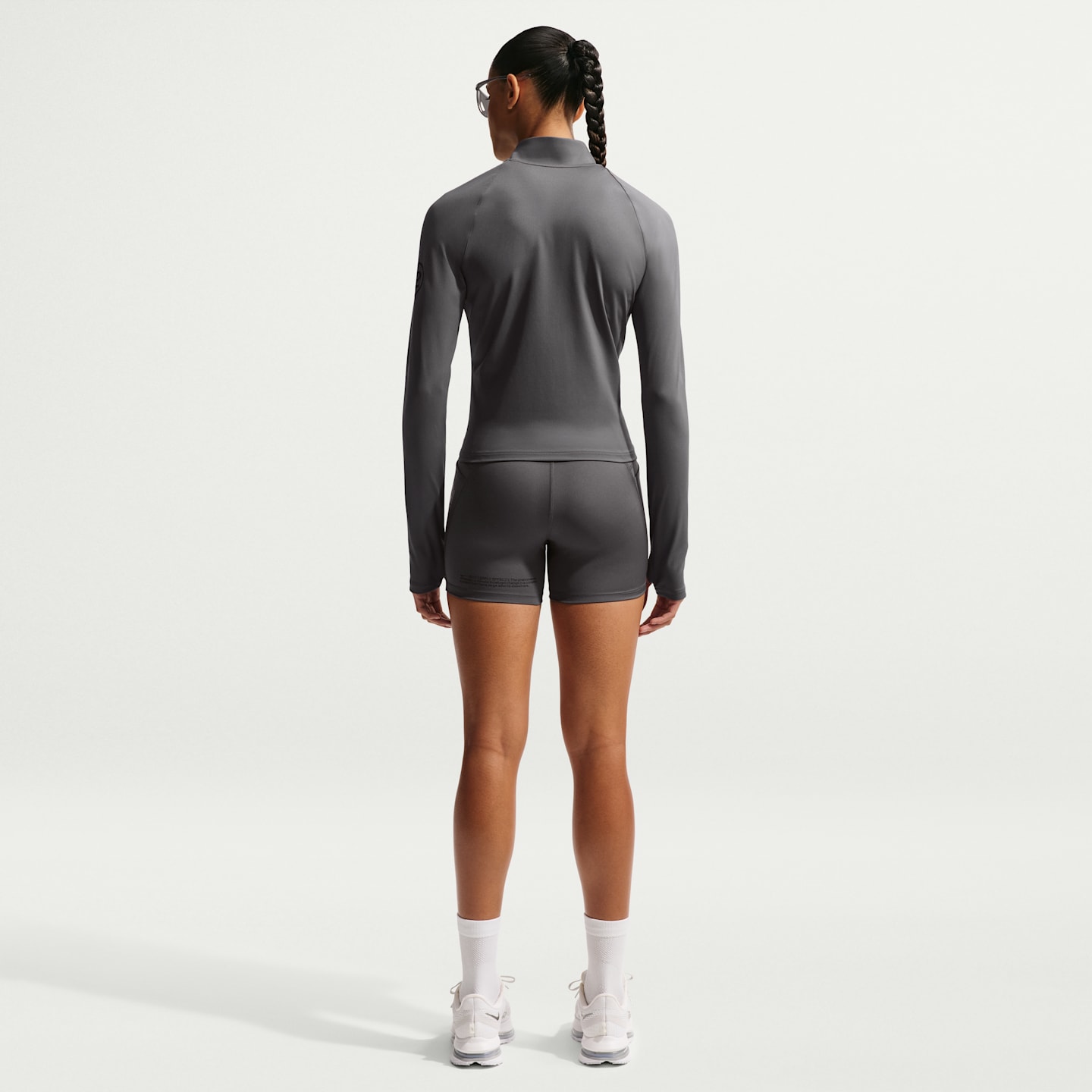Женские облегающие беговые шорты Nike Swift с высокой талией, 4, цвет: Средний пепельный — фото 5