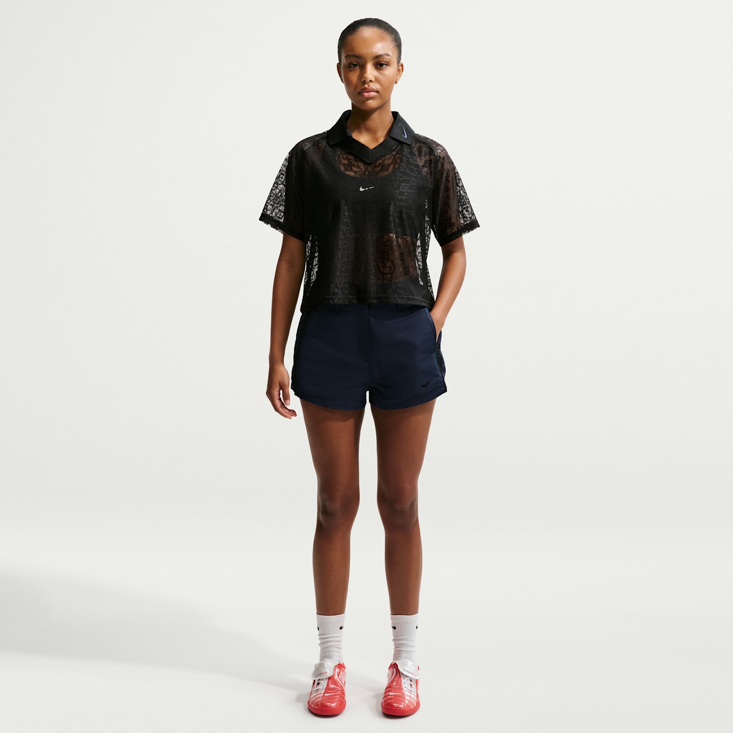 Женские шорты Nike Sportswear 2" с высокой талией, цвет: Тёмно-синий / Чёрный — фото 1