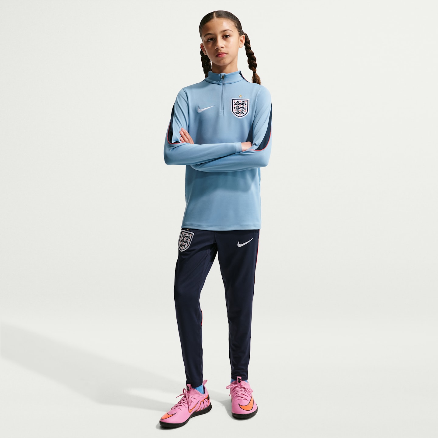 Детский топ Nike England Strike Dri-FIT Soccer Drill Top, цвет: Синий / Обсидиановый — фото 6
