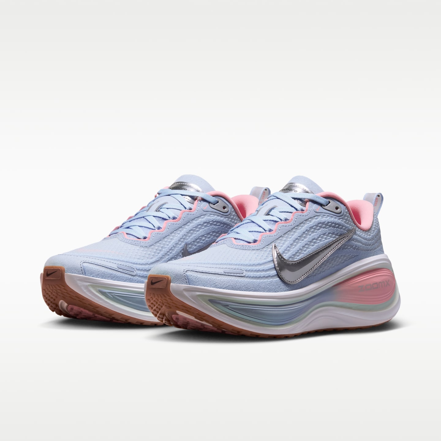 Женские кроссовки Nike Vomero Plus Road Running, цвет: Синий / Выбеленный коралловый — фото 5