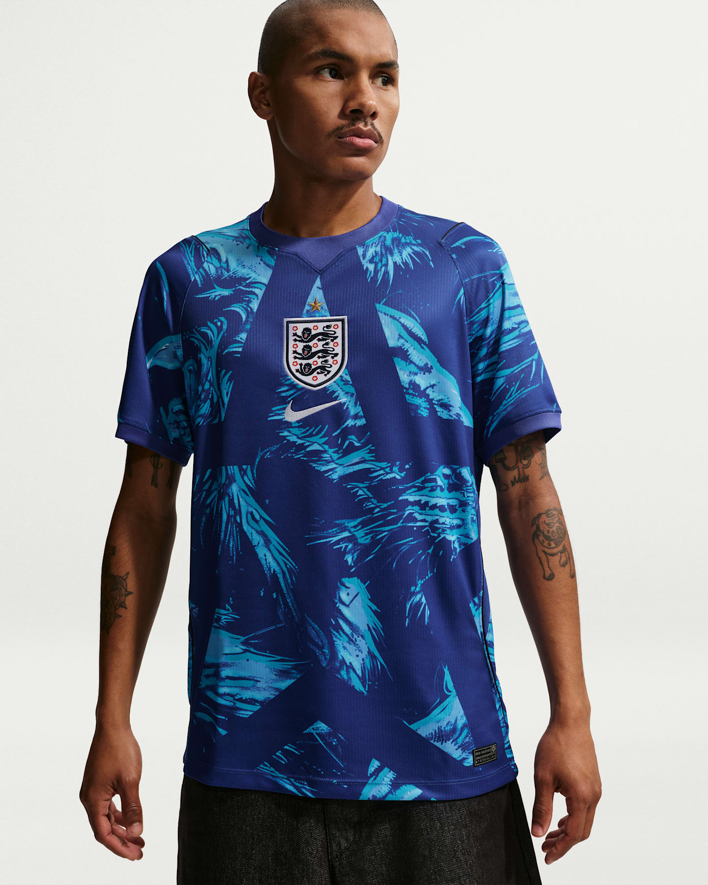 Мужская футбольная футболка вратаря Nike England 2026 Stadium Dri-FIT Replica, цвет: Синий / Чёрный — фото 6
