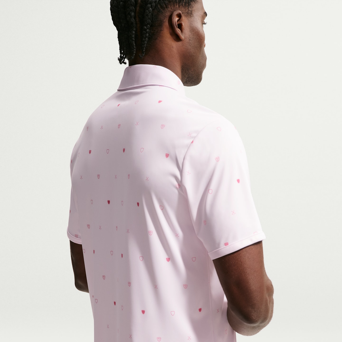 Мужское поло для гольфа Nike Par Dri-FIT с коротким рукавом, цвет: Жемчужный розовый / Пионовый — фото 2