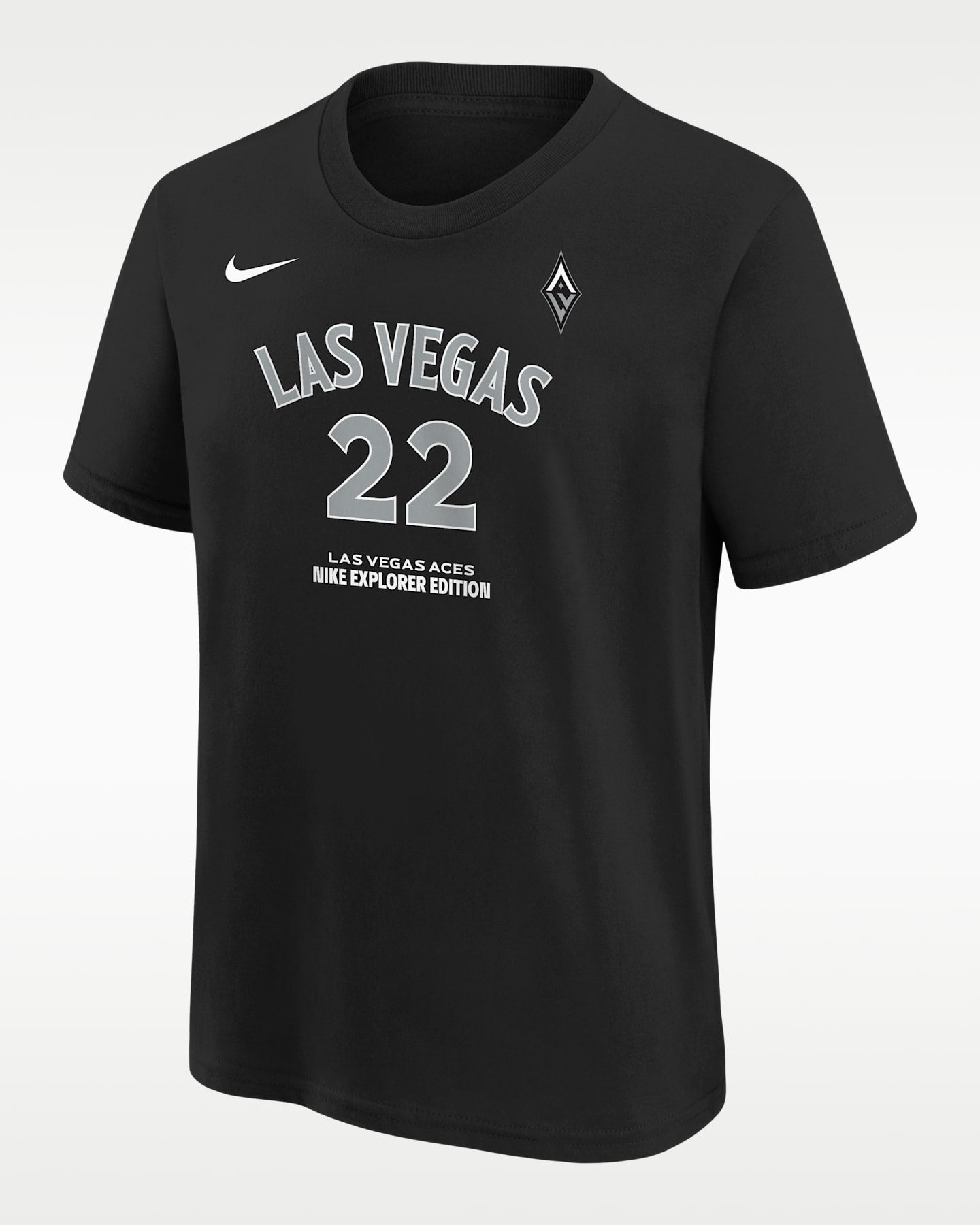 Детская футболка Nike WNBA A'Ja Wilson Las Vegas Aces Explorer Edition, цвет: Чёрный — фото 3
