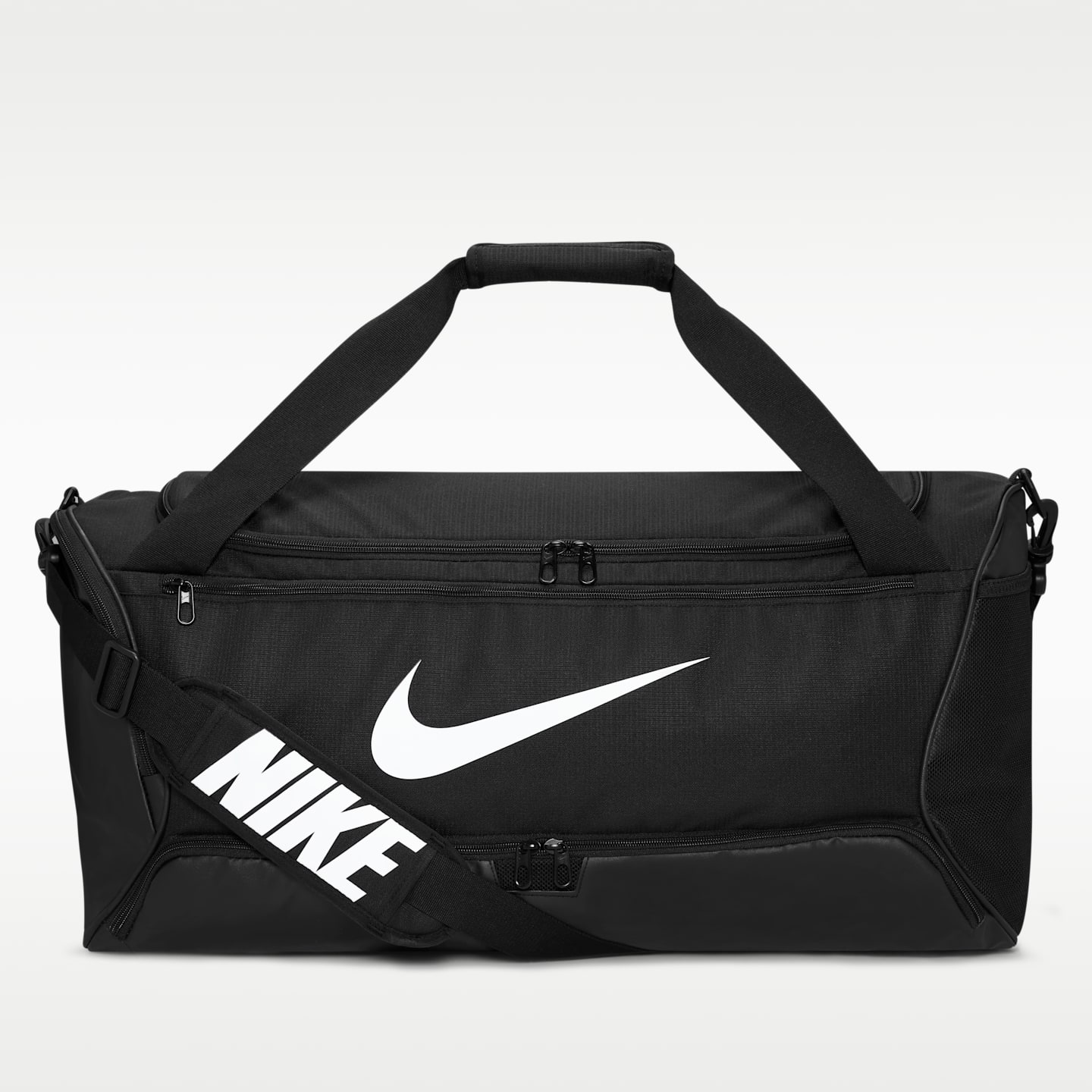 Мужская сумка Nike Brasilia 9.5 Training Duffel (Medium, 60L), цвет: Чёрный / Белый — фото 2