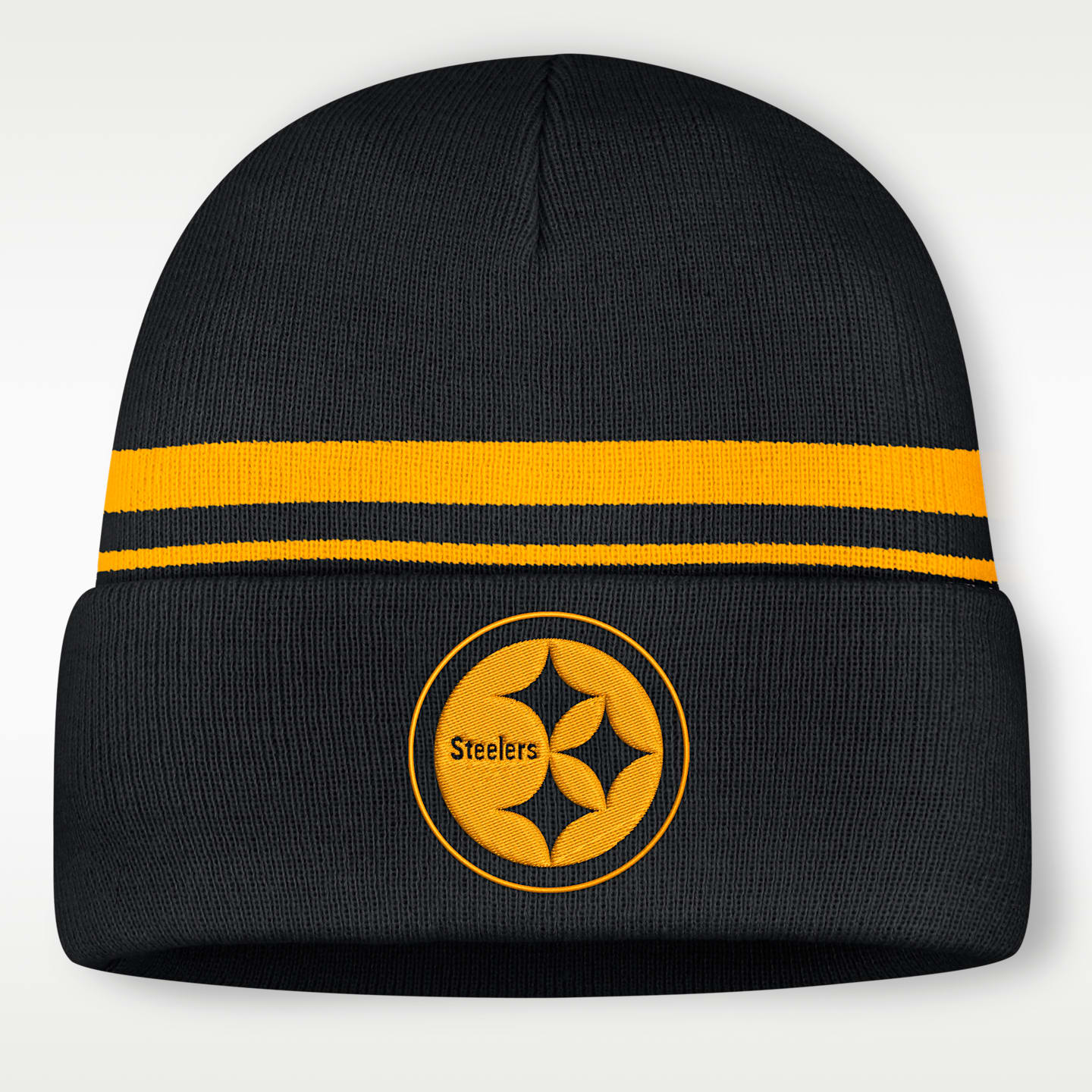 Мужская шапка-бини с отворотом Nike Pittsburgh Steelers Primetime Utility NFL, цвет: Чёрный — фото 1