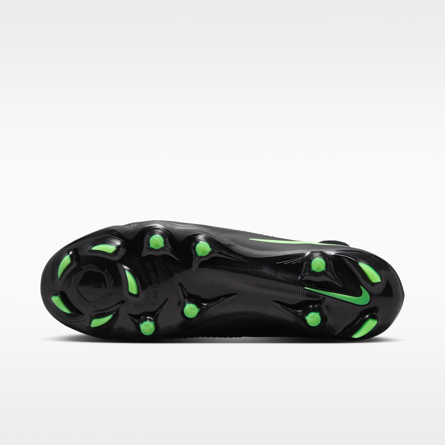 Мужские бутсы Nike Phantom 6 High Pro Firm-Ground Soccer, цвет: Чёрный / Зелёный — фото 2