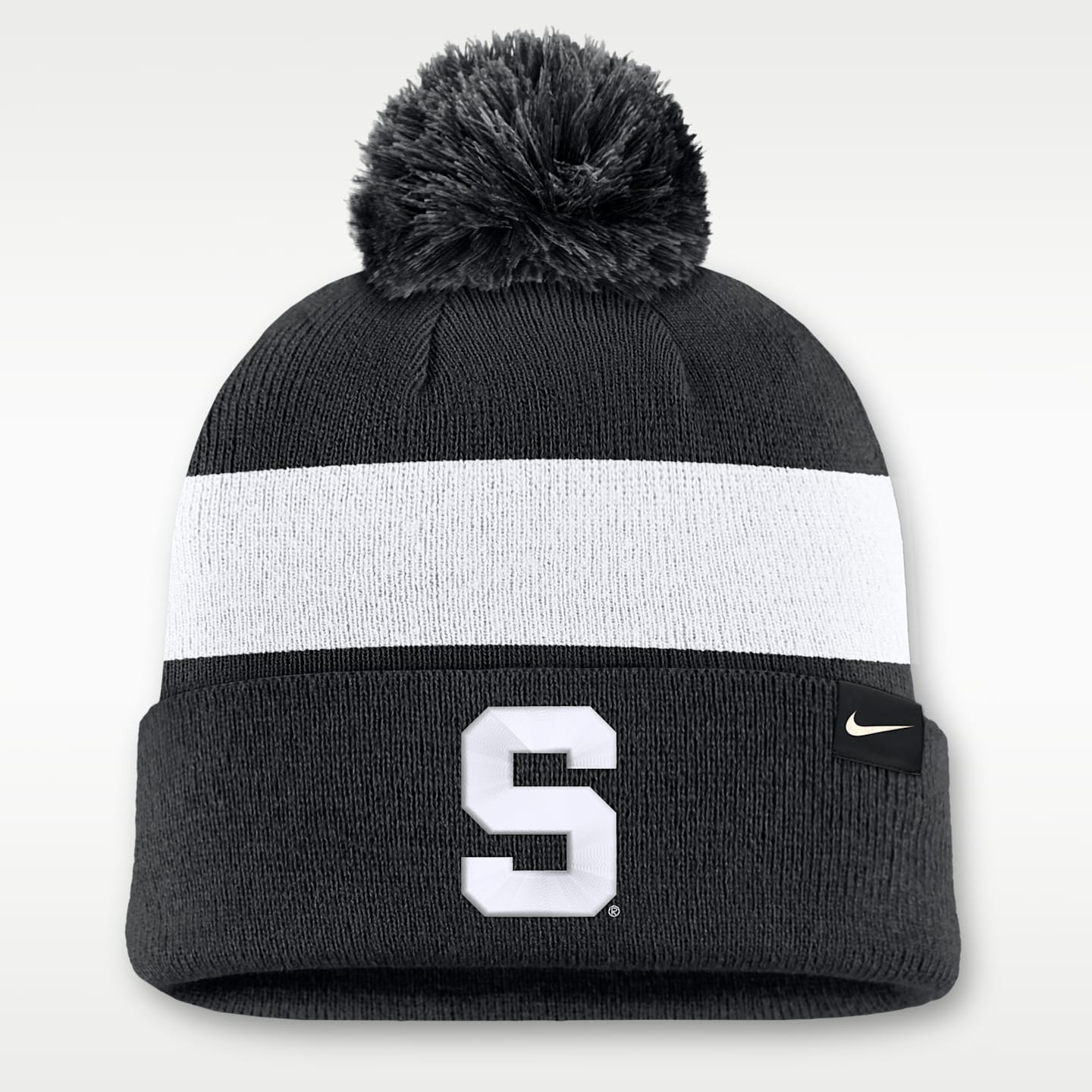 Мужская шапка с отворотом Nike College Michigan State Peak, цвет: Чёрный — фото 2