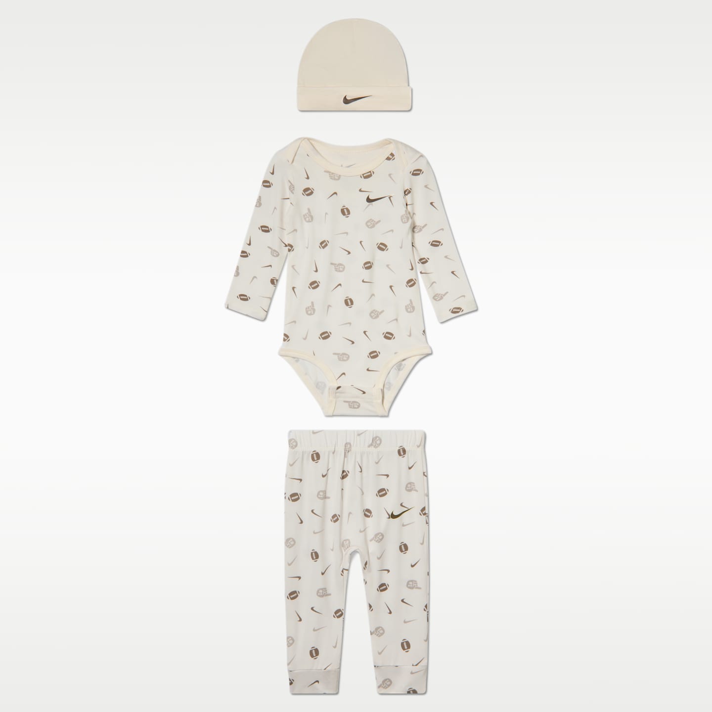 Комплект для малышей Nike Ready, Set, Grow! из 3 предметов, 0-9 мес, цвет: Бледная слоновая кость — фото 1