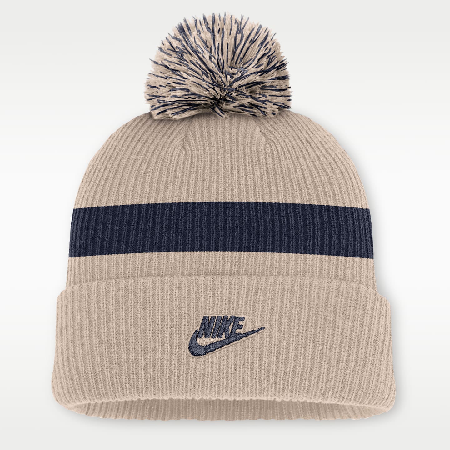 Мужская шапка с отворотом и помпоном Nike NFL New York Giants Rewind Peak, цвет: Песочный — фото 2