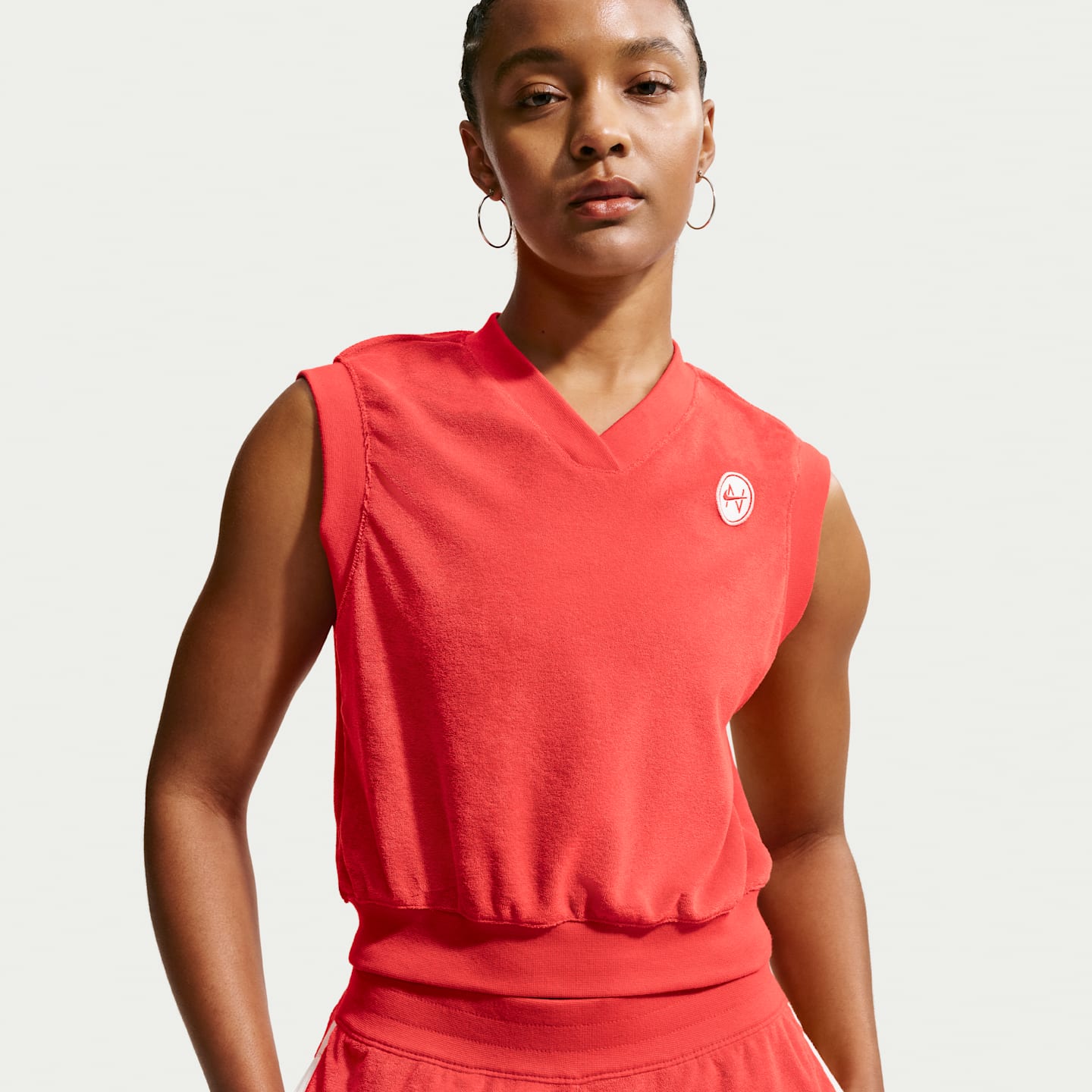 Женская майка Nike Sportswear Chill Terry, цвет: Светлый малиновый — фото 1