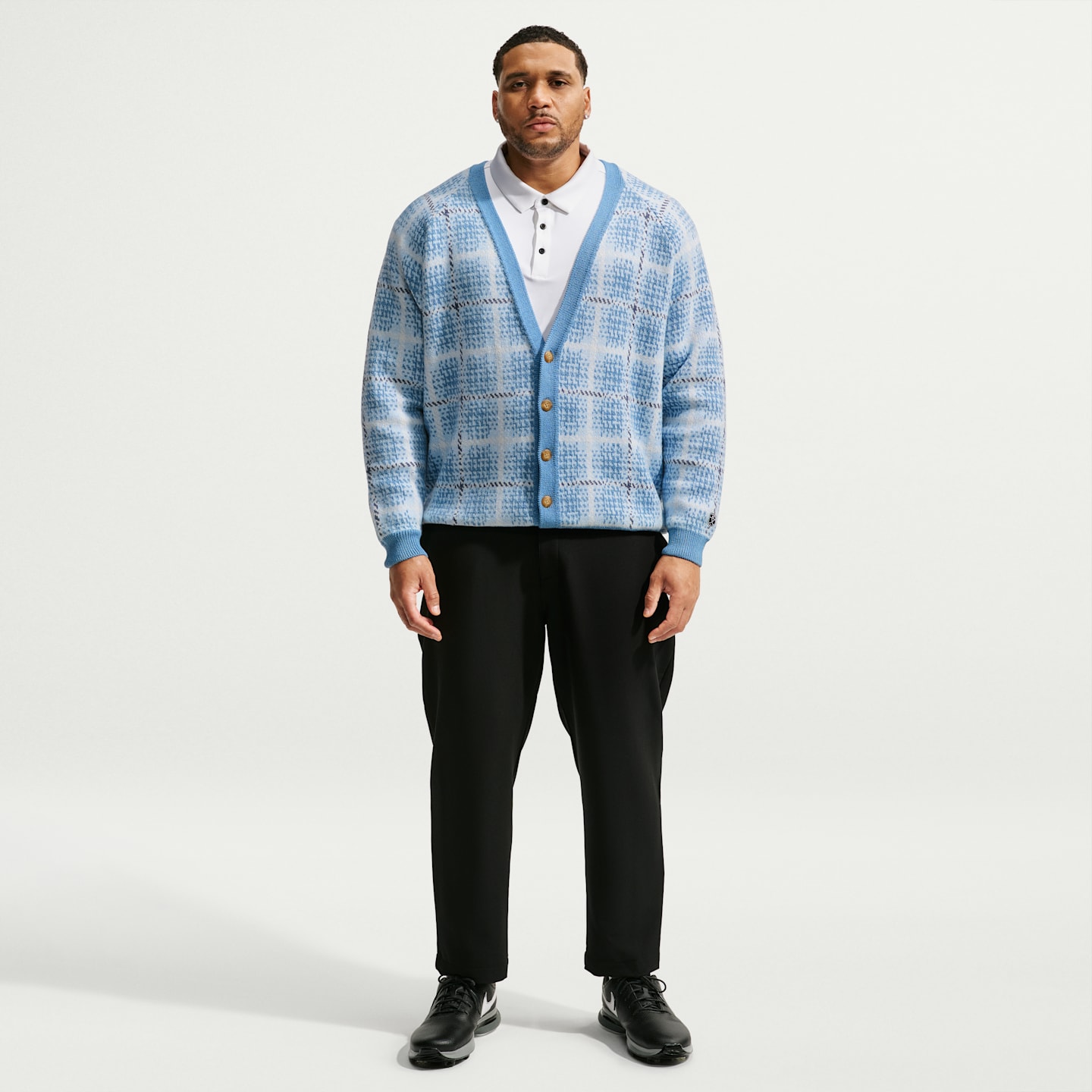 Кардиган для гольфа Nike Tartan свободного кроя, цвет: Синий — фото 9
