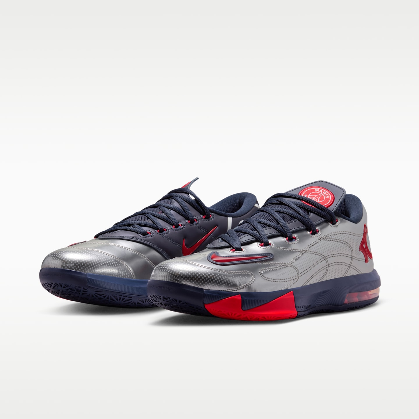 Мужские кроссовки Nike KD 6 x Paris Saint-Germain, цвет: Серебряный / Красный — фото 5