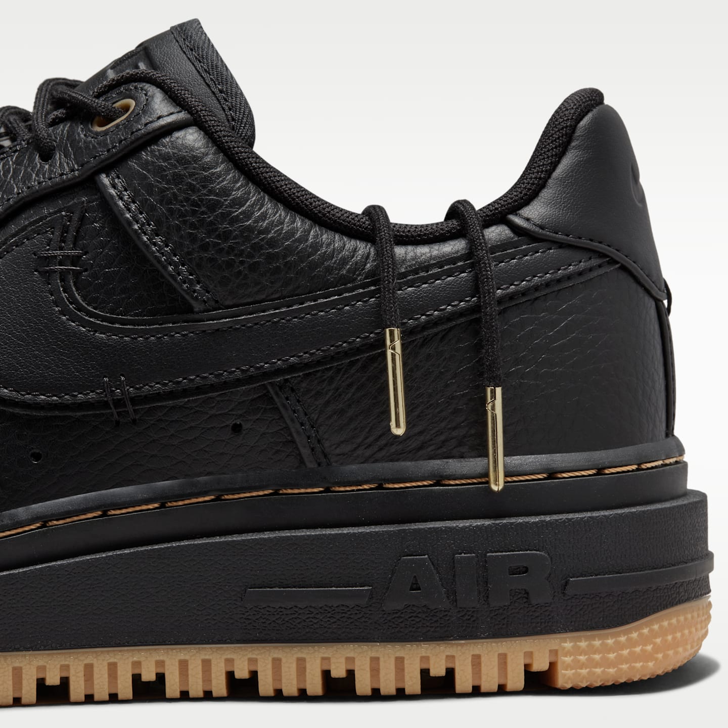 Мужские кроссовки Nike Air Force 1 Luxe, цвет: Чёрный / Карамельный жёлтый — фото 9