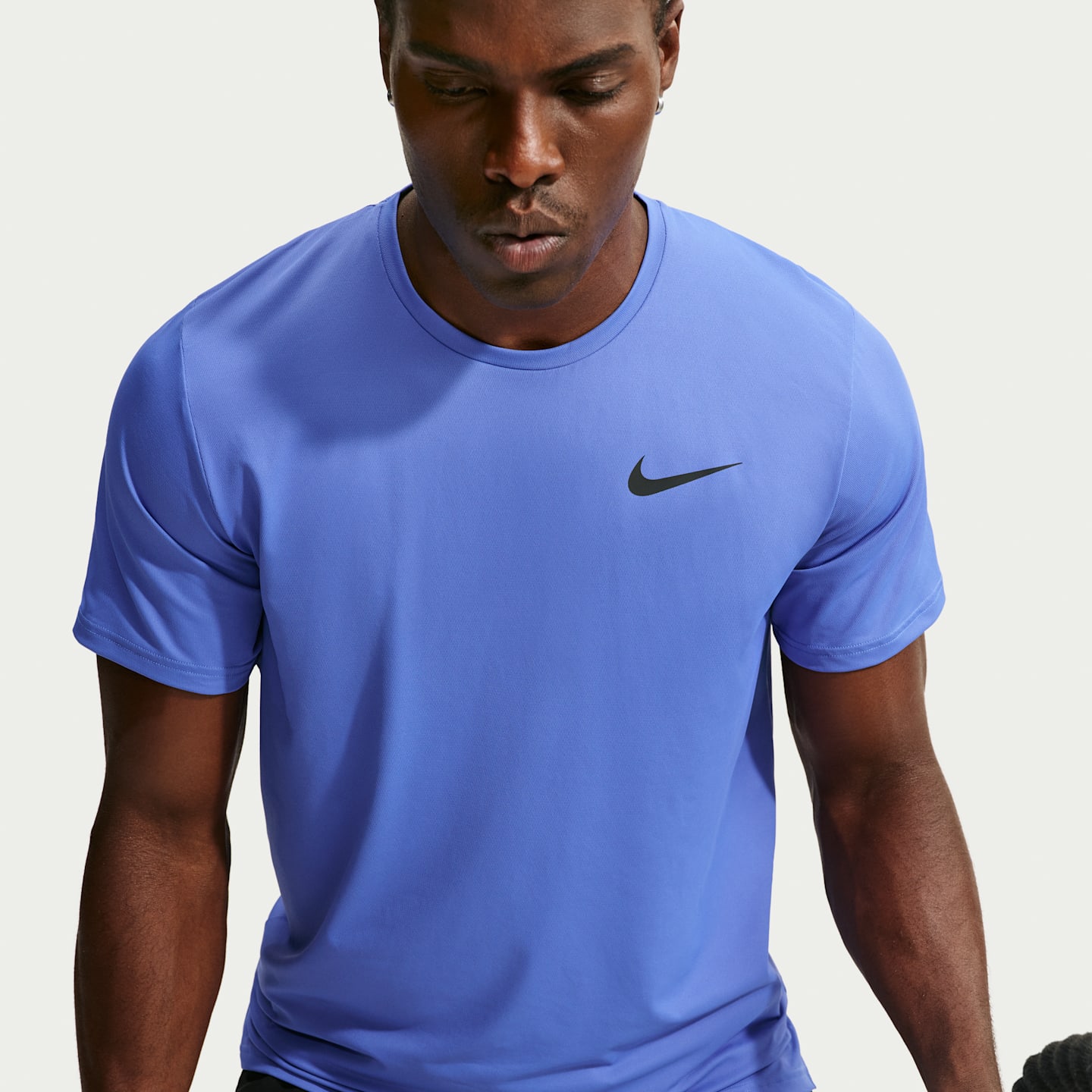 Мужской топ Nike Pro Dri-FIT Short-Sleeve, цвет: Синий / Чёрный — фото 3