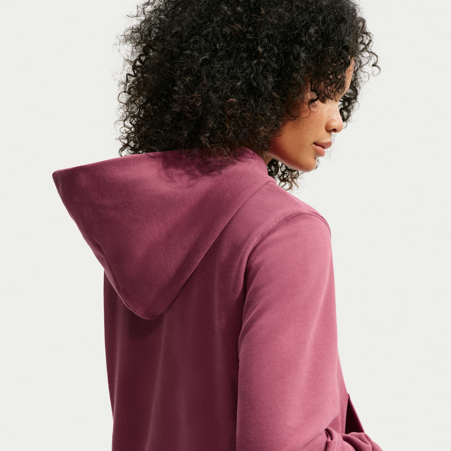 Женское худи Nike Studio Fleece Lightweight French Terry, цвет: Розовый / Молочный — фото 2