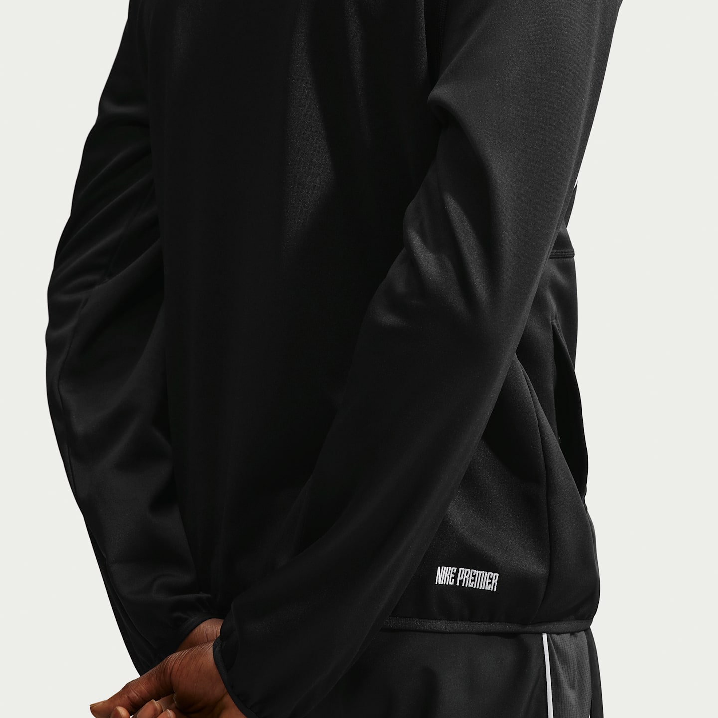Мужское худи Nike Premier Soccer Full-Zip Knit, цвет: Чёрный / Белый — фото 2