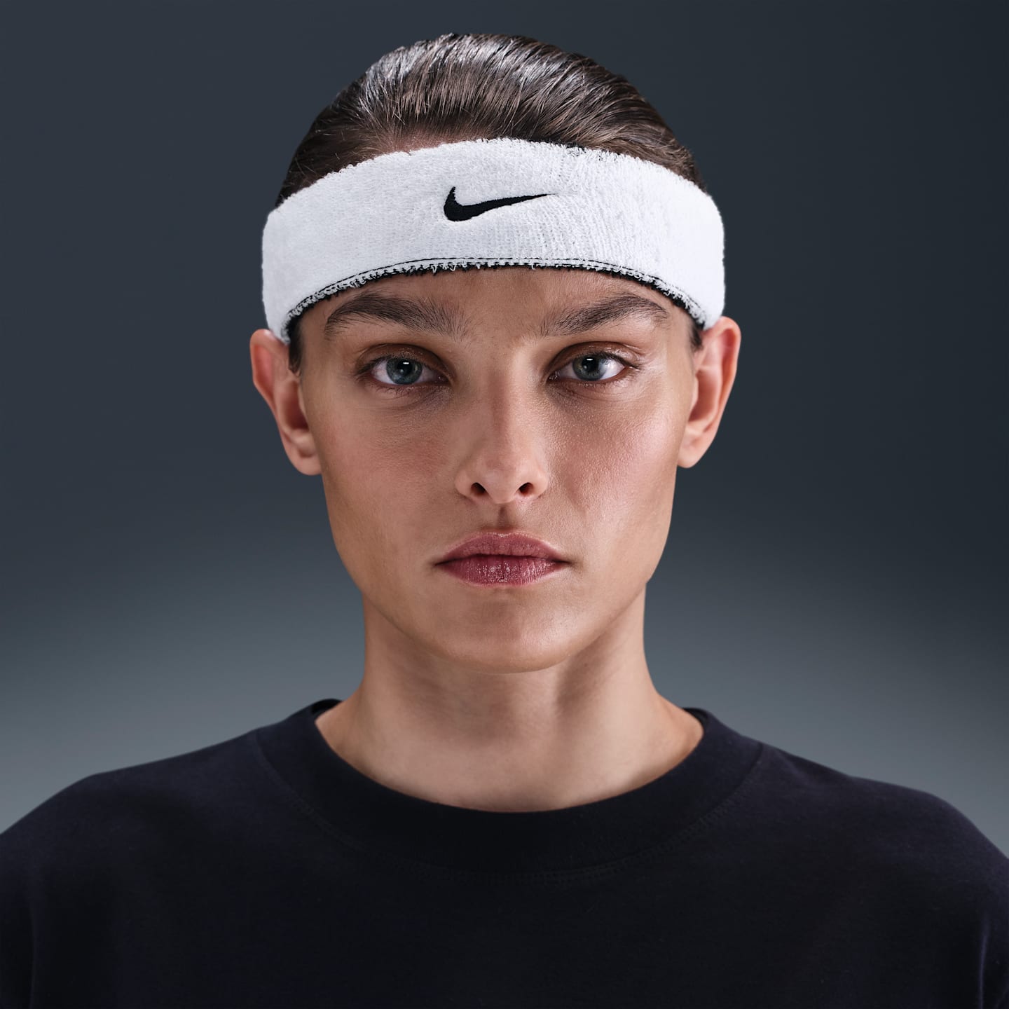 Двусторонняя повязка на голову Nike Swoosh Classic, цвет: Чёрный — фото 3
