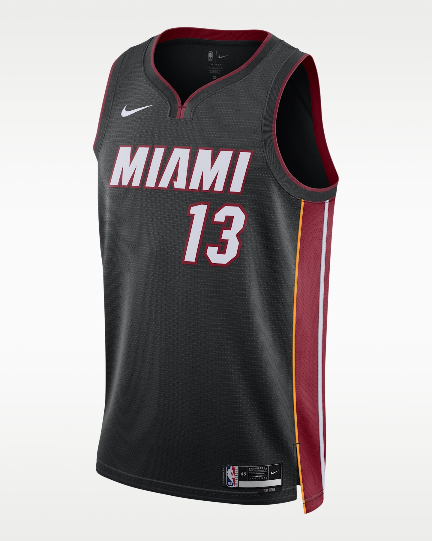 Мужской топ Nike Giannis Antetokounmpo Miami Heat Icon Edition Dri-FIT NBA Swingman Jersey, цвет: Чёрный — фото 3