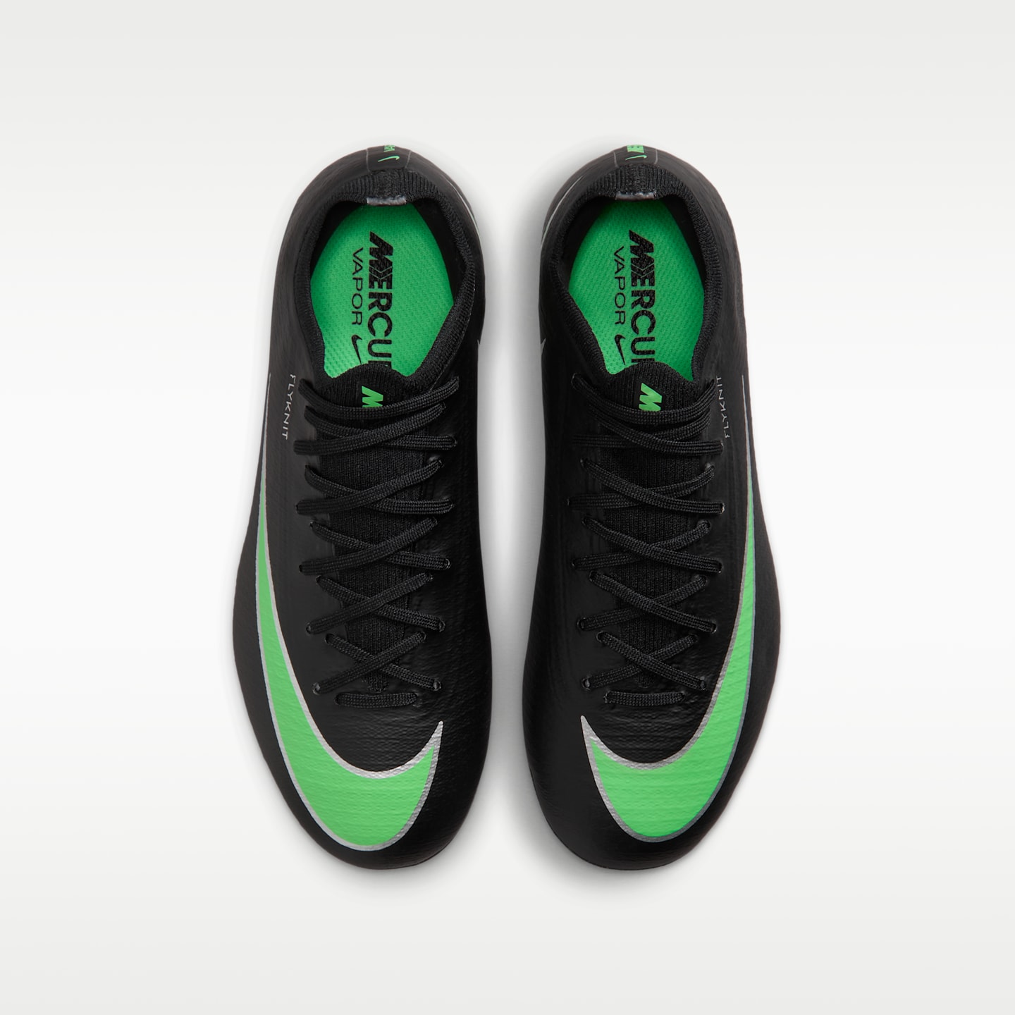 Детские бутсы Nike Jr. Mercurial Vapor 17 Pro Firm-Ground Low-Top Soccer Cleats, цвет: Чёрный / Зелёный — фото 4
