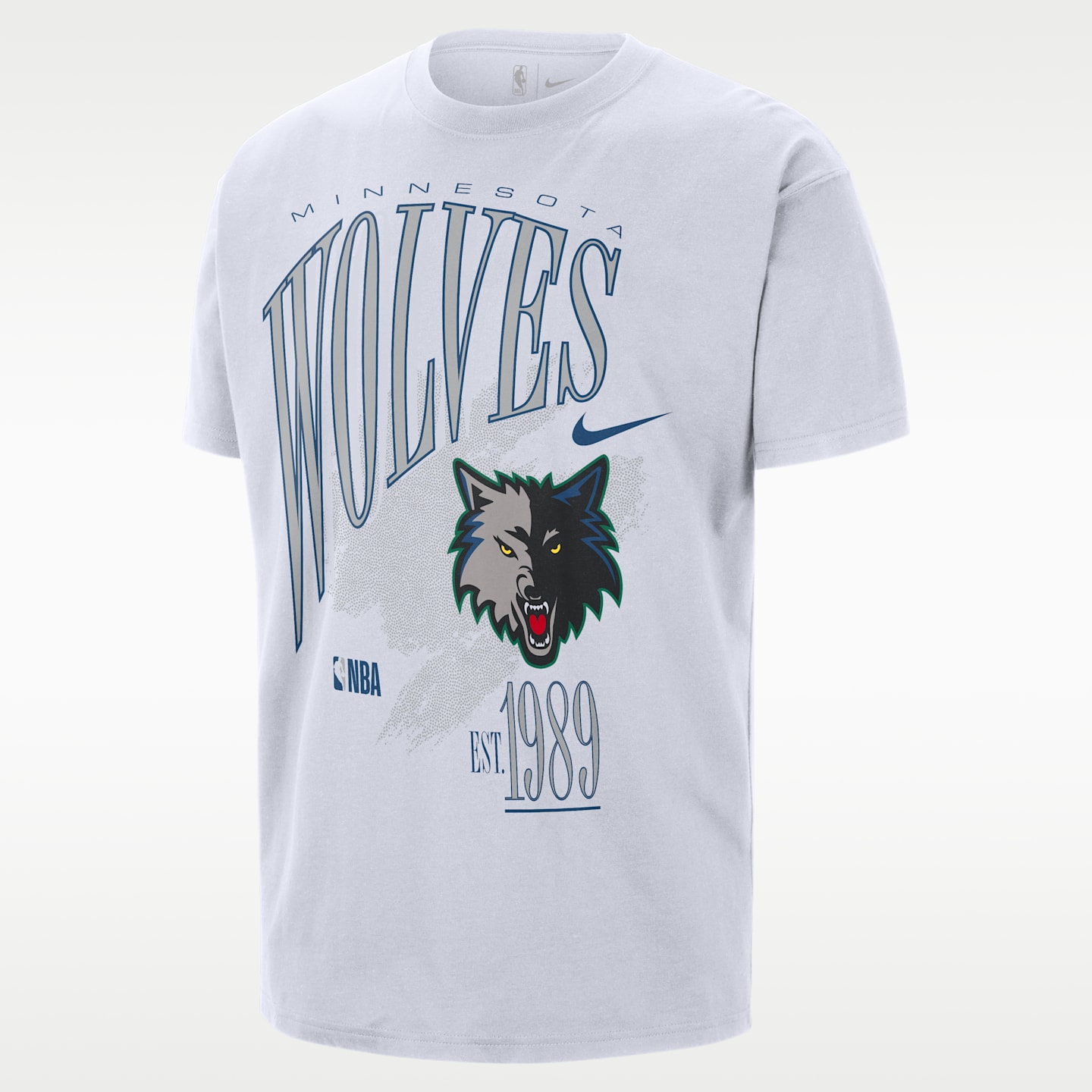 Мужская футболка Nike Minnesota Timberwolves Hardwood Classics Vintage Short-Sleeve Ringer, цвет: Белый — фото 1