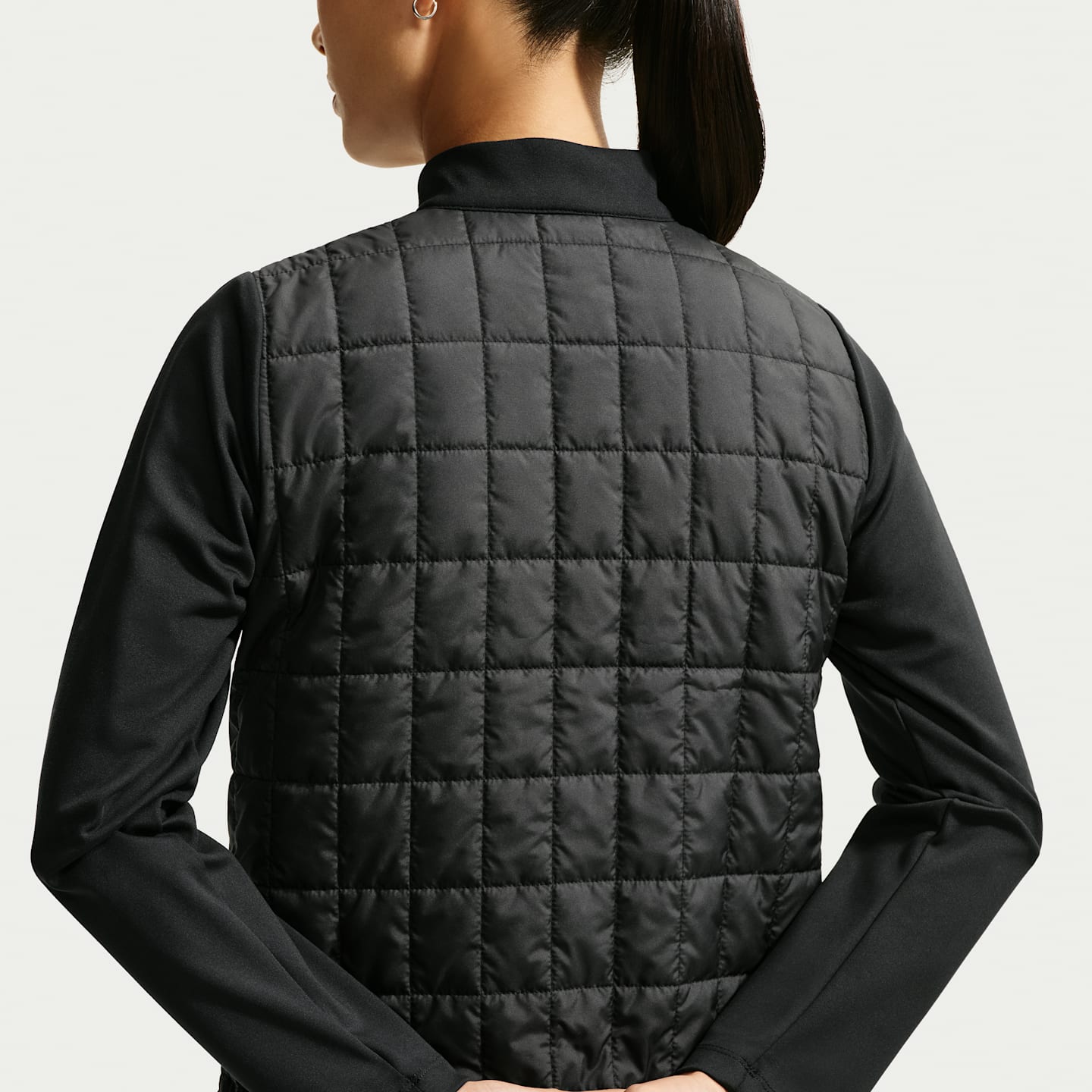 Женский топ Nike NikeCourt Advantage Therma-FIT Winterized Tennis, цвет: Чёрный / Белый — фото 2