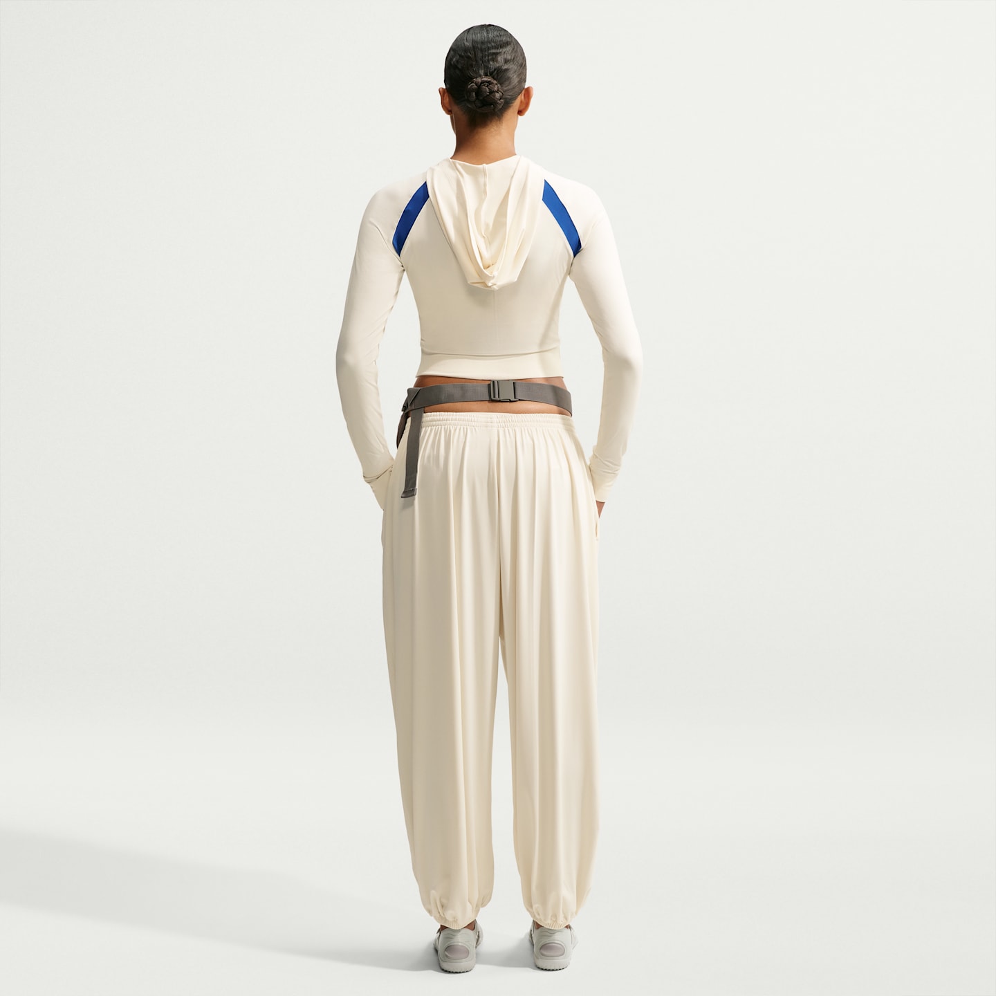 Женские эластичные трикотажные брюки NikeSKIMS Stretch Knit, цвет: Слоновая кость / Кобальтовый — фото 5