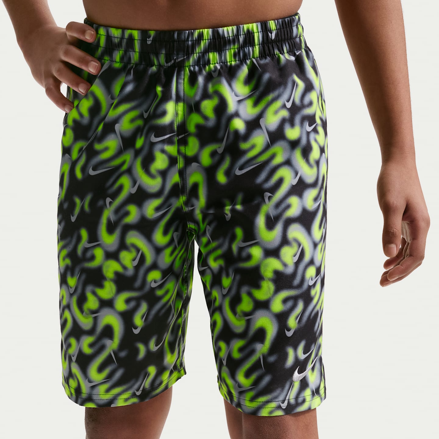 Детские плавательные шорты Nike Swim Breaker для мальчиков, 7", со вшитыми трусами, цвет: Чёрный — фото 2