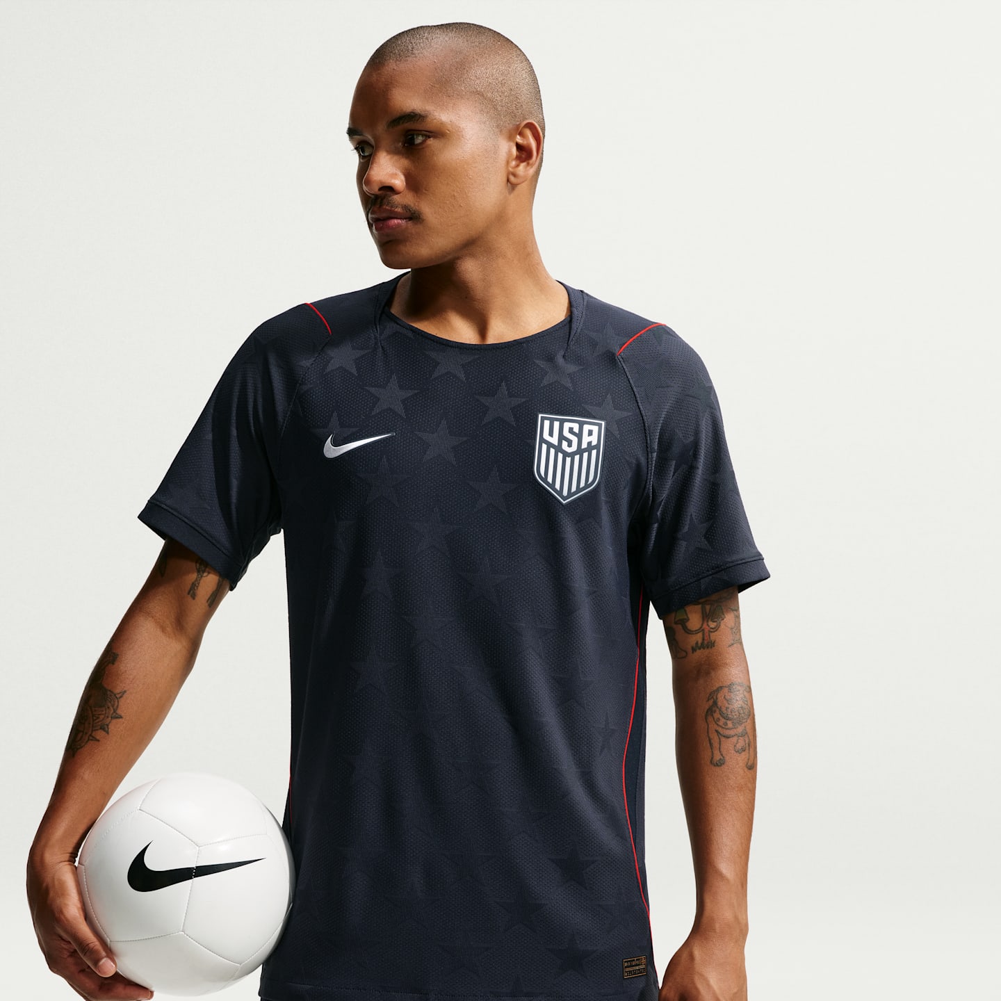 Мужской топ Nike Usmnt 2026 Match Away Aero-FIT Soccer Jersey, цвет: Обсидиановый / Красный — фото 1