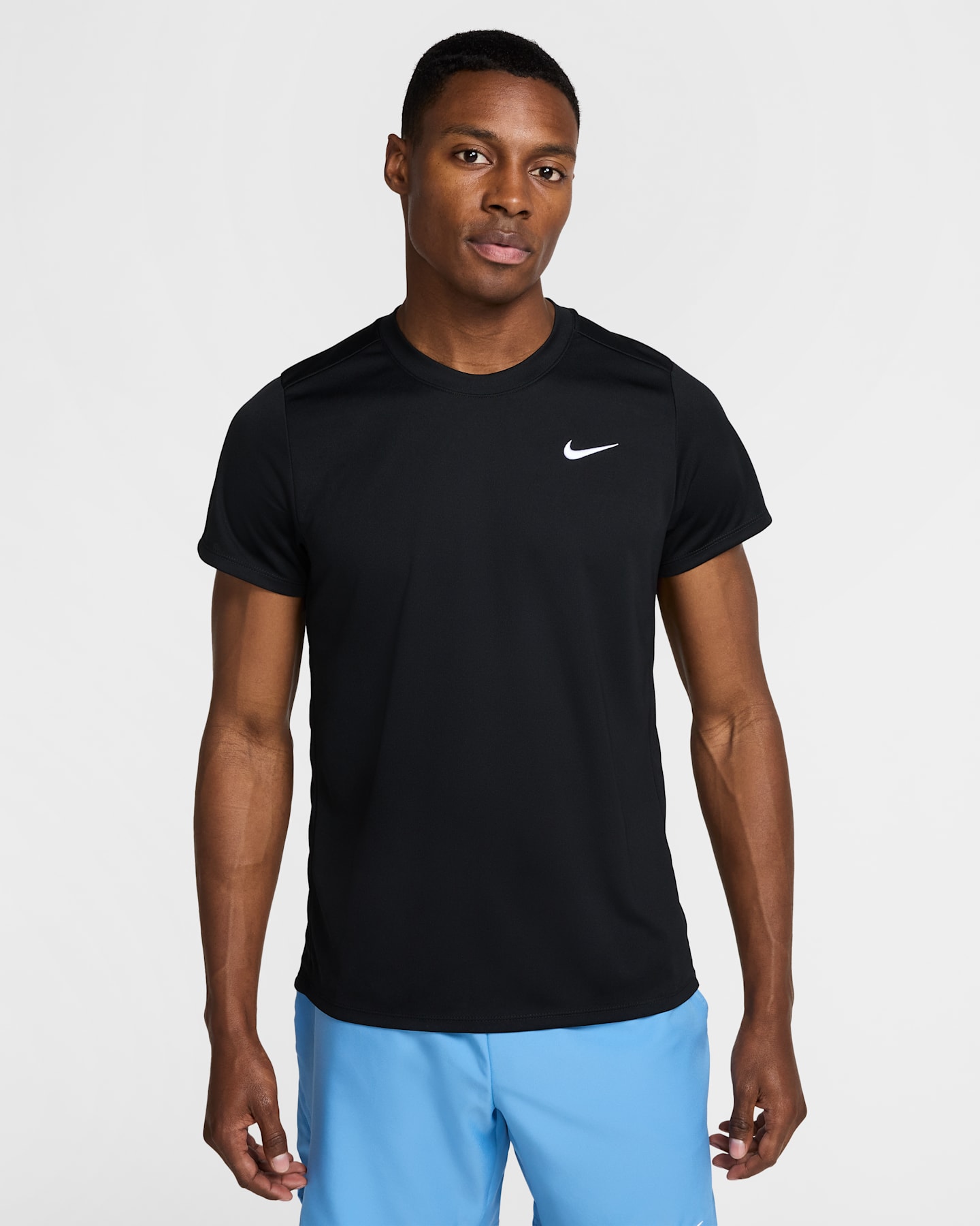 Мужской топ Nike NikeCourt Victory Dri-FIT Tennis Top, цвет: Чёрный / Белый — фото 7