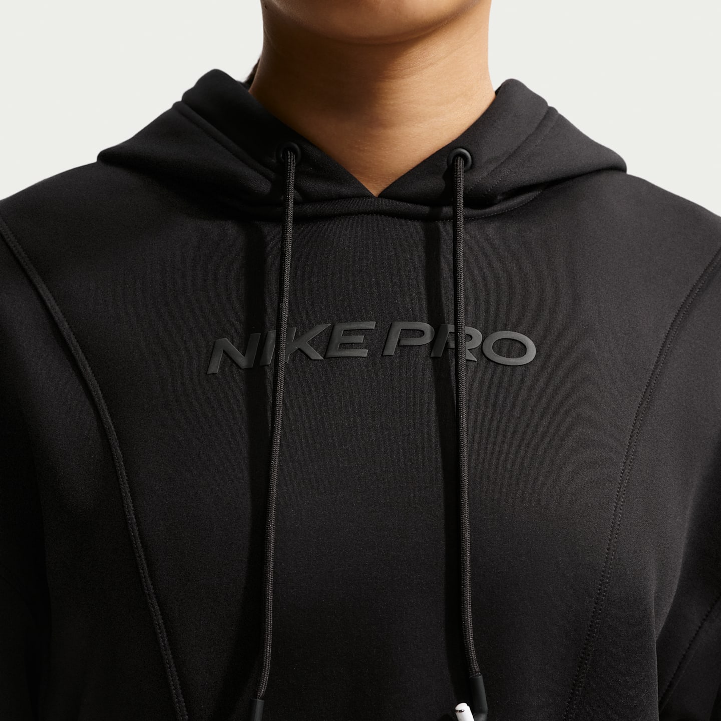 Женское худи Nike Pro Therma-FIT, цвет: Чёрный / Белый — фото 6