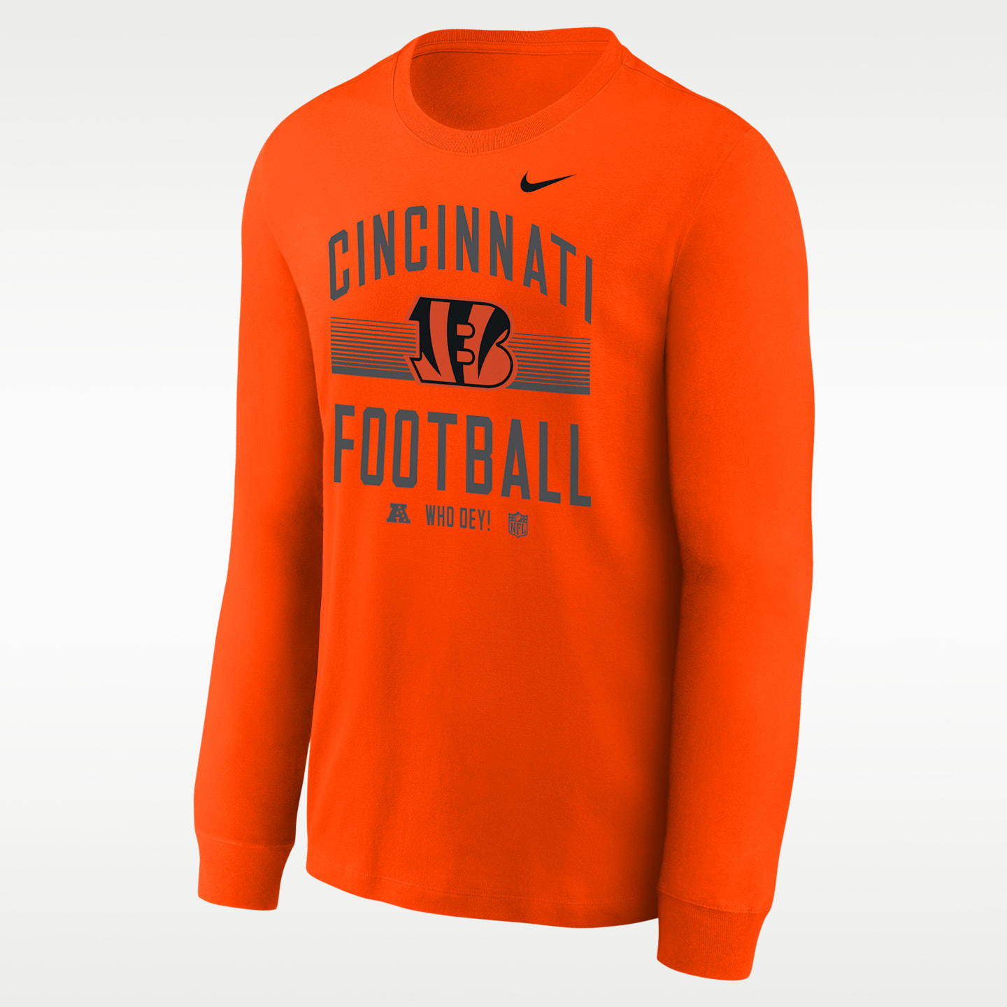 Детская футболка с длинным рукавом Nike Cincinnati Bengals Hometown NFL, цвет: Оранжевый — фото 1
