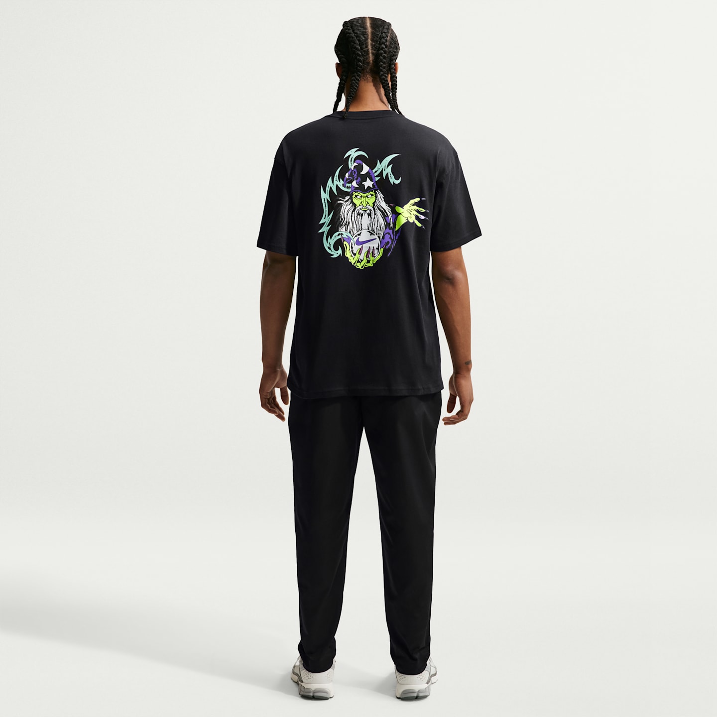Мужские брюки Nike Club Woven Tapered, цвет: Чёрный / Белый — фото 5