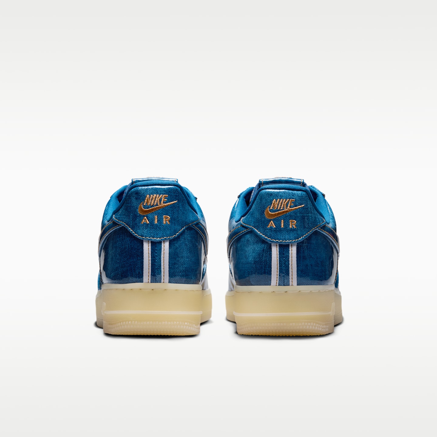 Мужские кроссовки Nike Air Force 1 Retro, цвет: Синий / Натуральный — фото 6