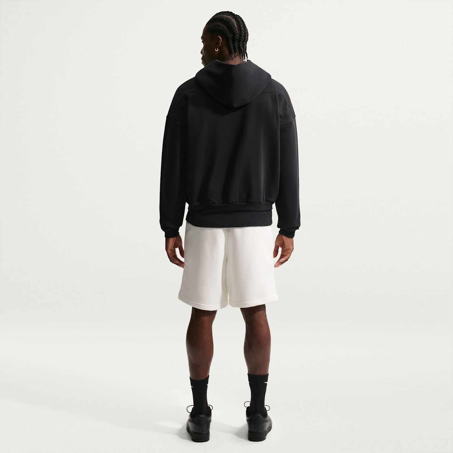 Мужское баскетбольное худи на молнии Nike Standard Issue Therma-FIT, цвет: Чёрный / Бледная слоновая кость — фото 5