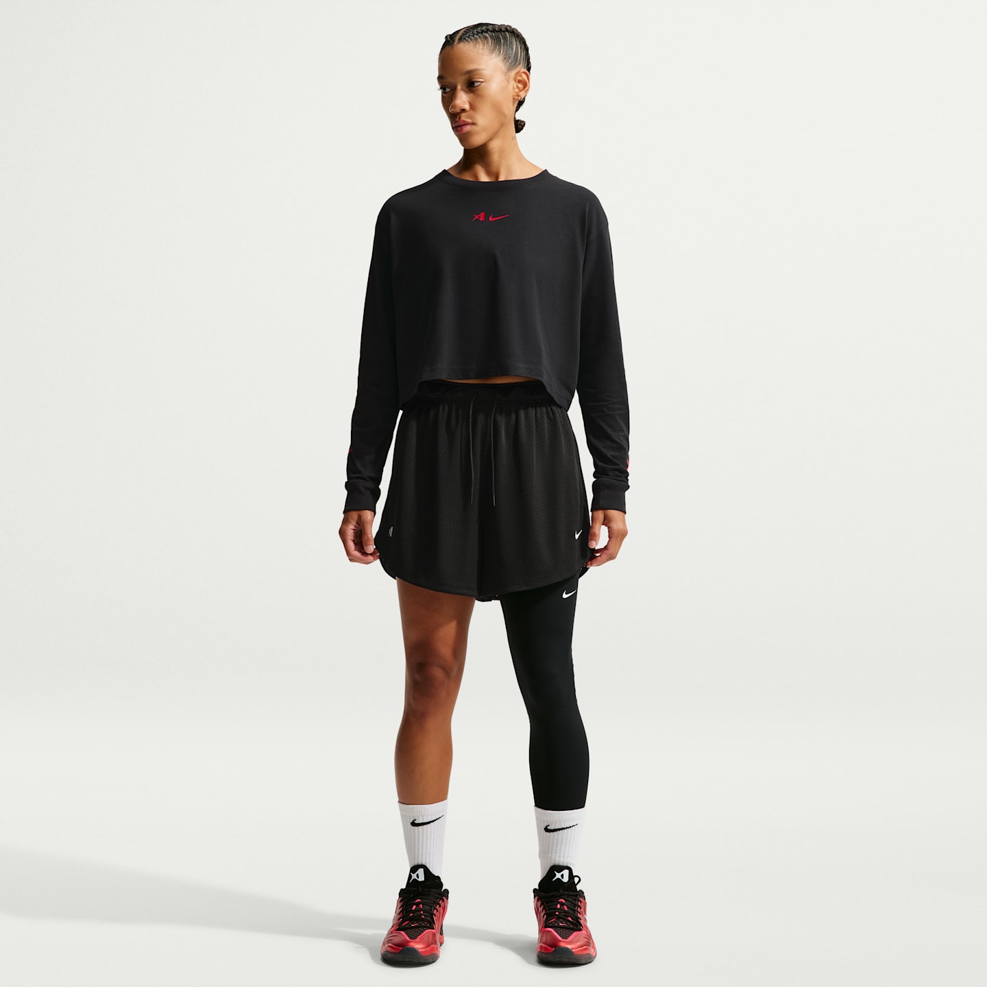 Женская баскетбольная футболка Nike A'ja Wilson с длинным рукавом, цвет: Чёрный — фото 4