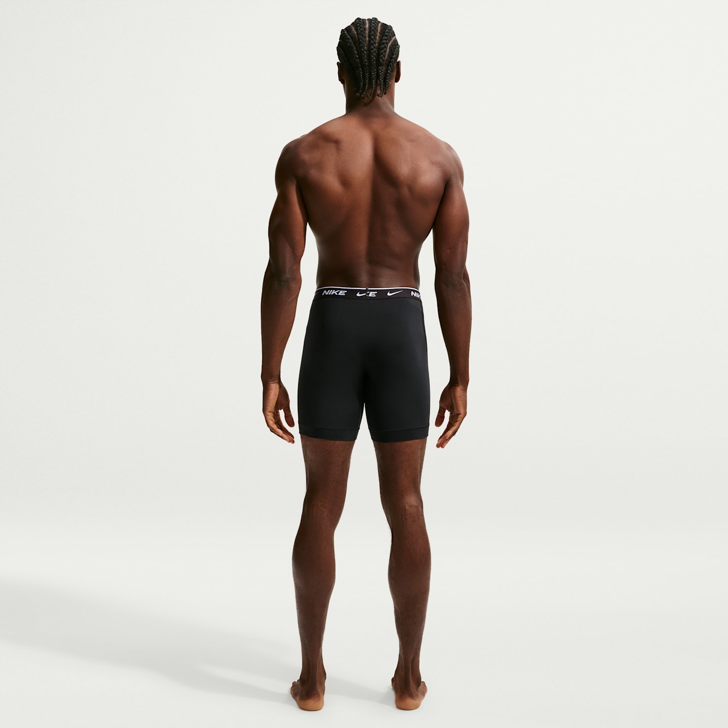 Мужские длинные боксеры-брифы Nike Essential Cotton Stretch Dri-FIT, набор из 3 шт, цвет: Чёрный — фото 5