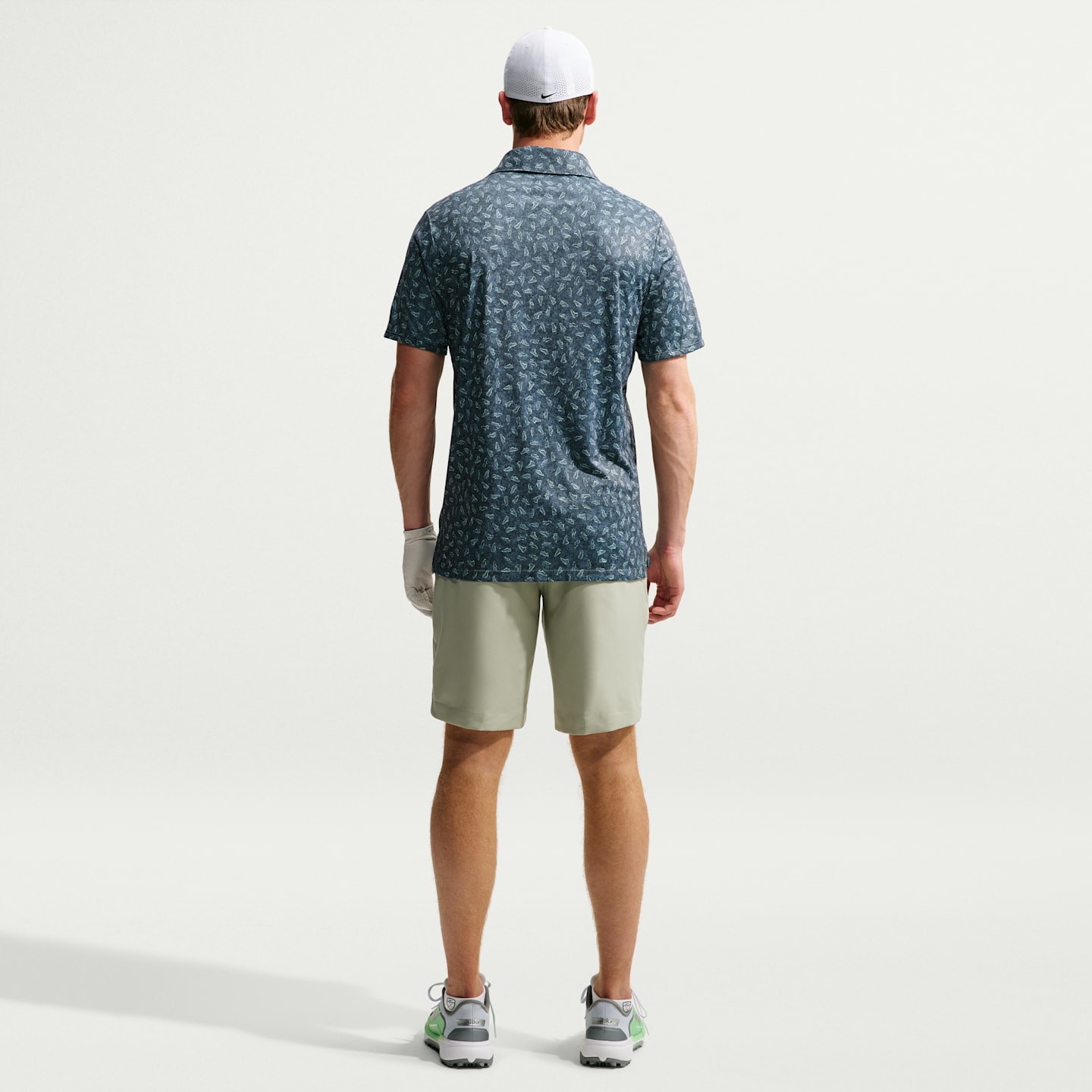 Мужское поло Nike Par Dri-FIT Grass Print Golf Polo, цвет: Чёрный — фото 5
