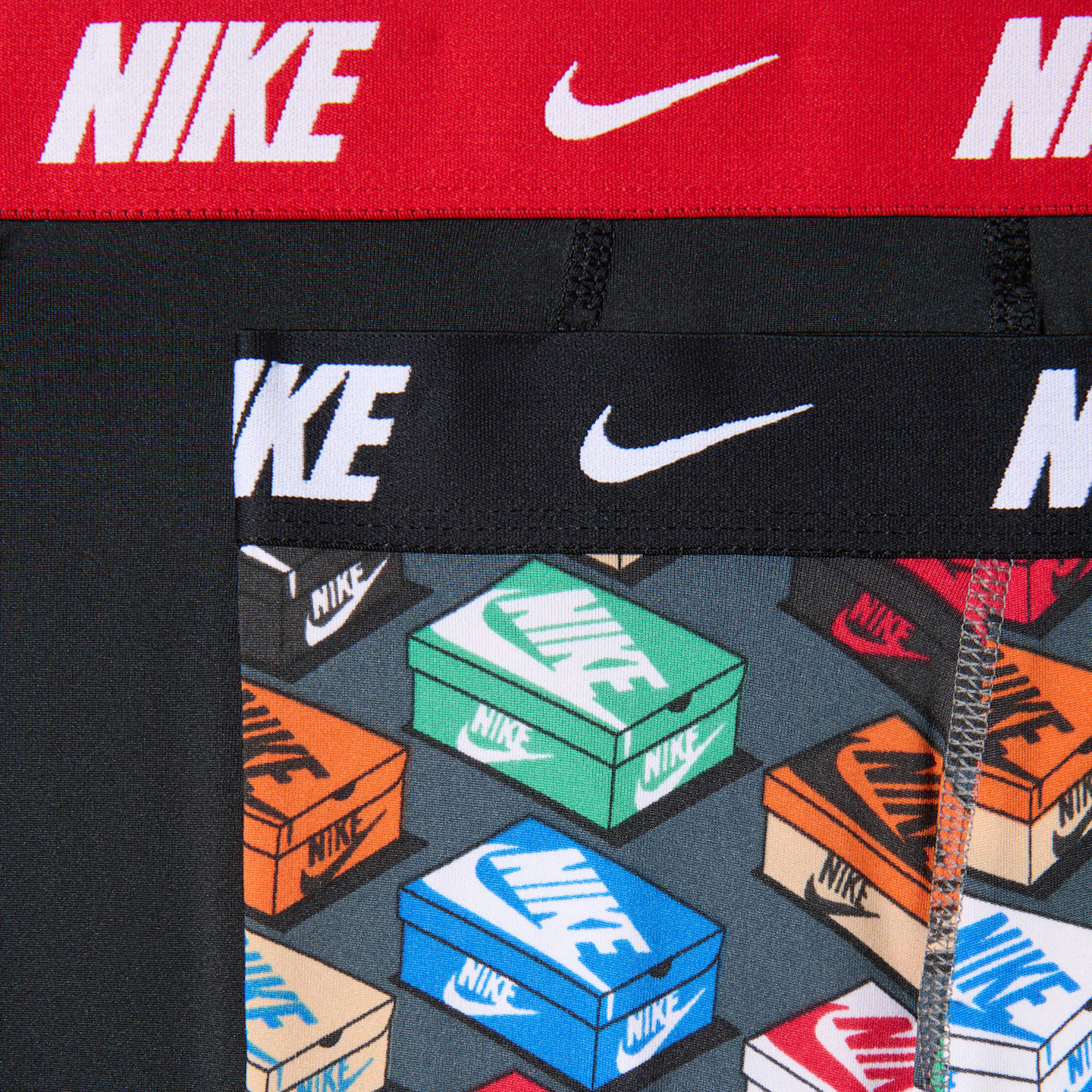 Детские боксёры Nike Dri-FIT с принтом, 2 шт, цвет: Чёрный — фото 2