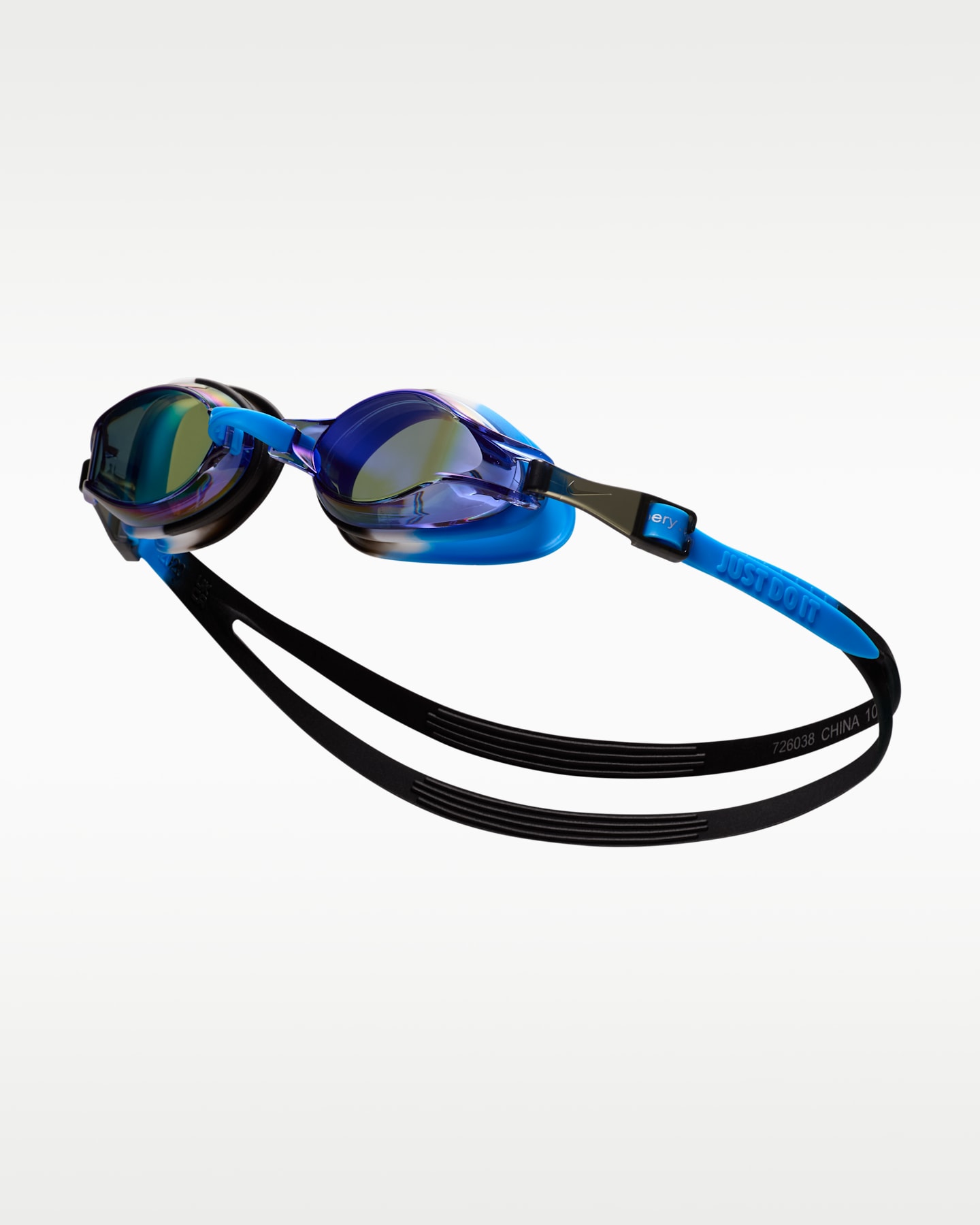 Детские зеркальные очки для плавания Nike Swim Chrome, цвет: Синий — фото 2