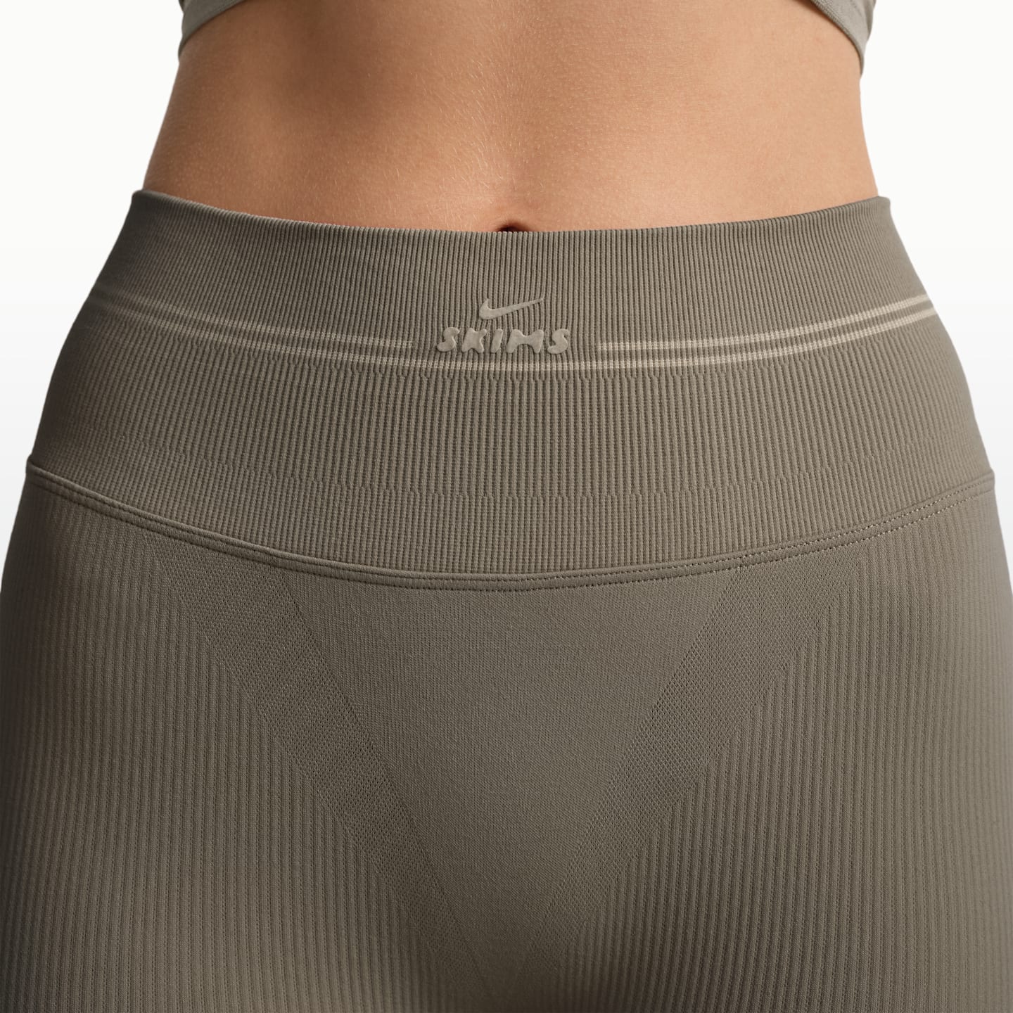 Женские прямые легинсы NikeSKIMS Ribbed Seamless бесшовные, 34, цвет: Дюнный — фото 6