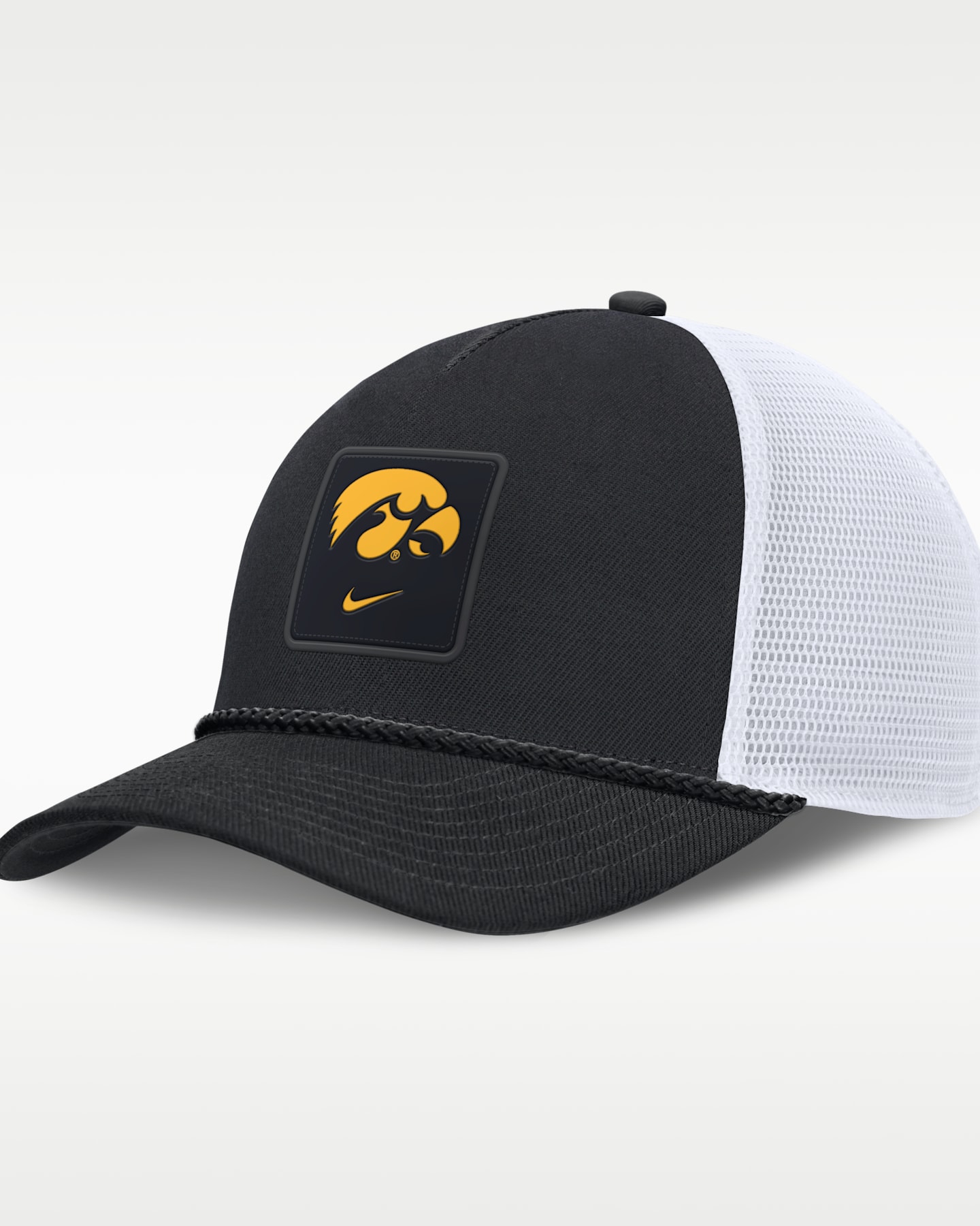 Мужская кепка-тракер Nike Iowa Sideline Gameday Rope, цвет: Чёрный / Белый — фото 3