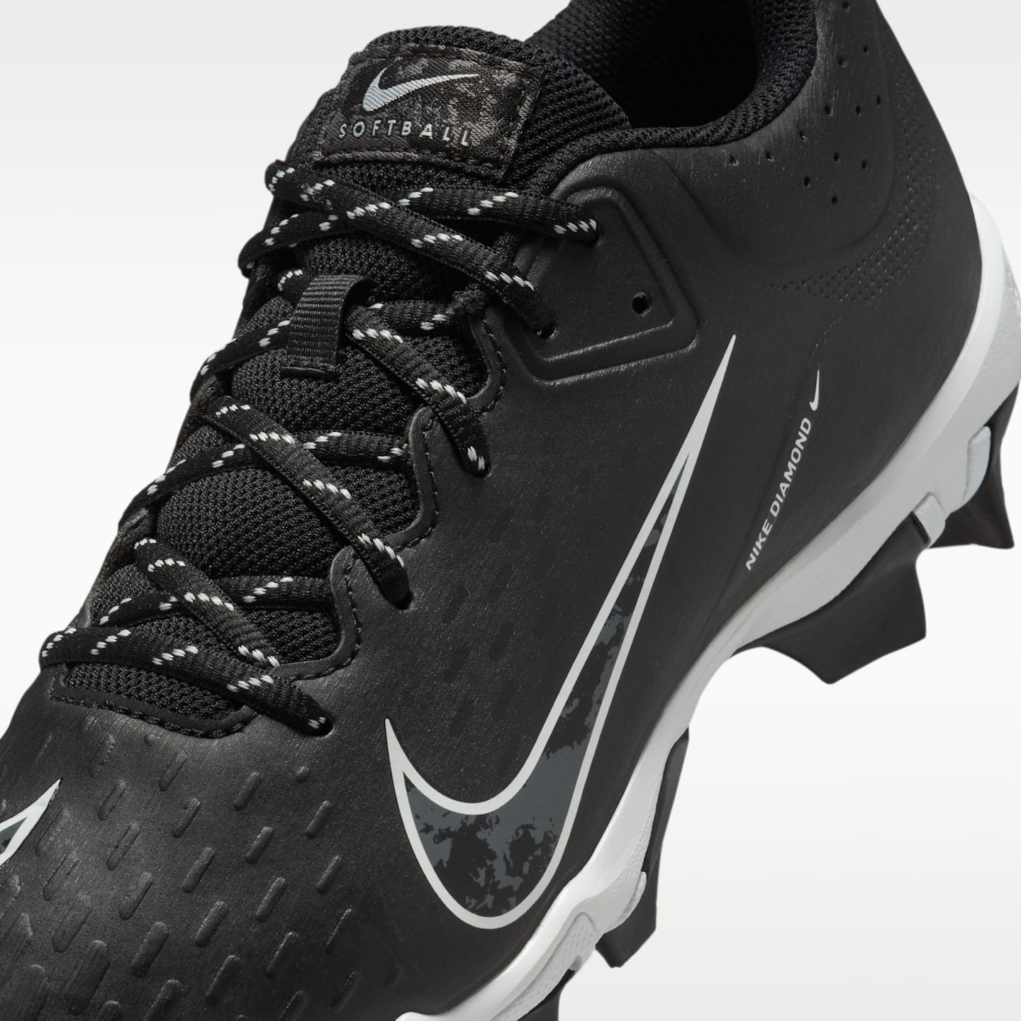 Женские бутсы Nike Hyperdiamond 4 Keystone Softball Cleats, цвет: Чёрный / Чистый платиновый — фото 8