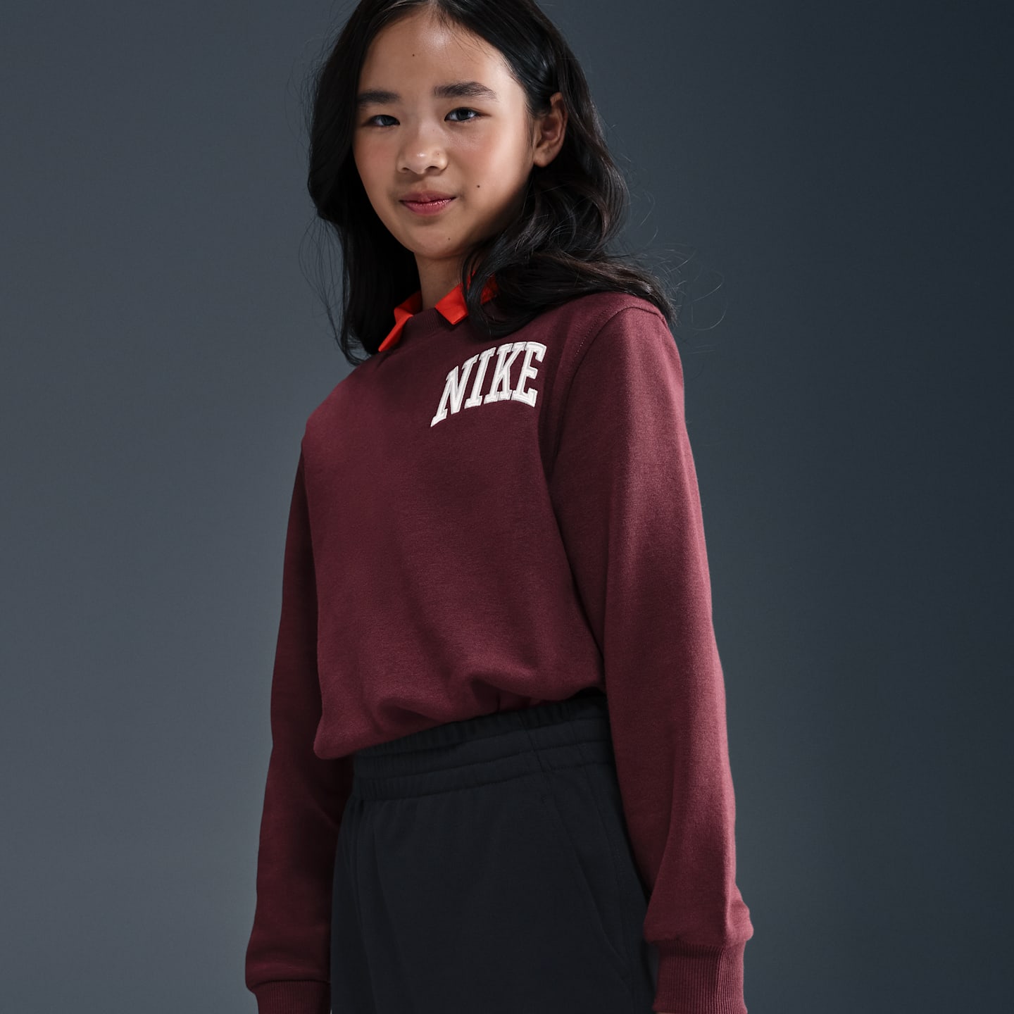 Детская юбка для девочек Nike Sportswear Club из френч терри, цвет: Чёрный / Белый — фото 2