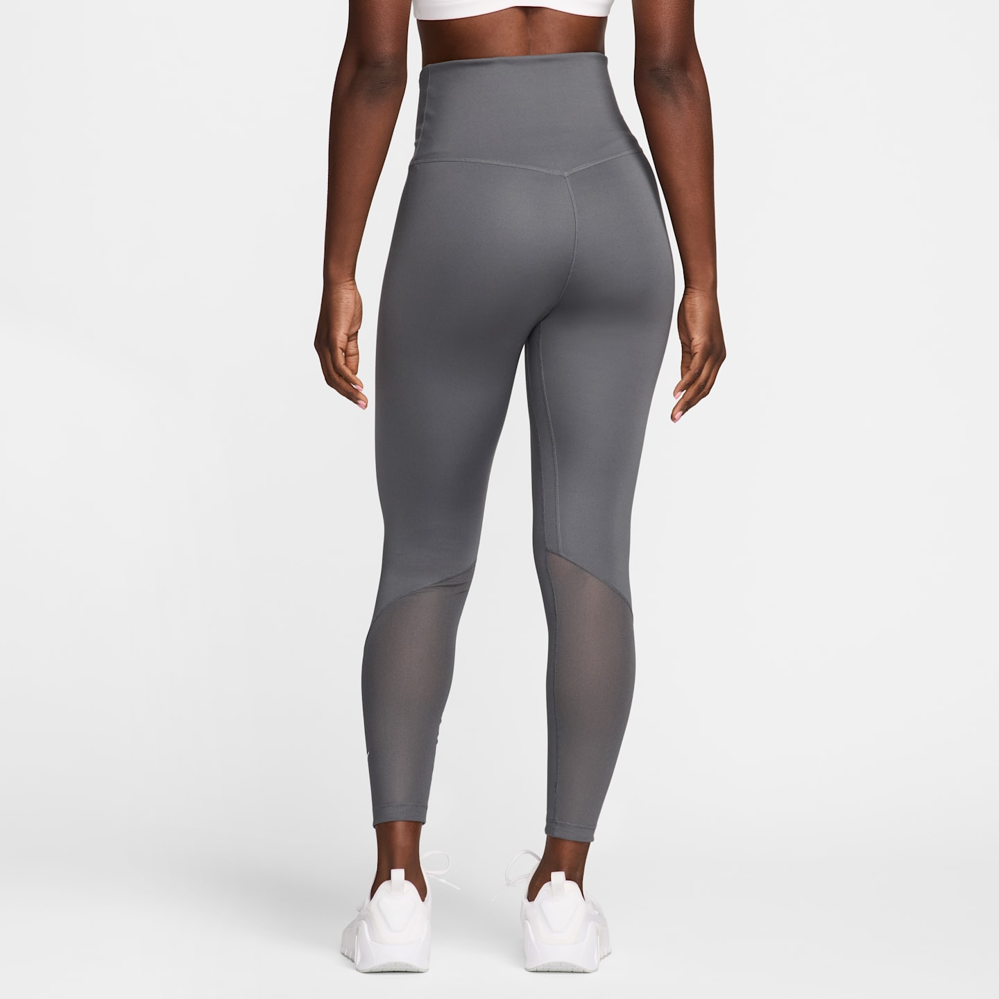 Женские леггинсы Nike One High-Waisted 7/8 Leggings, цвет: Железный серый / Белый — фото 2