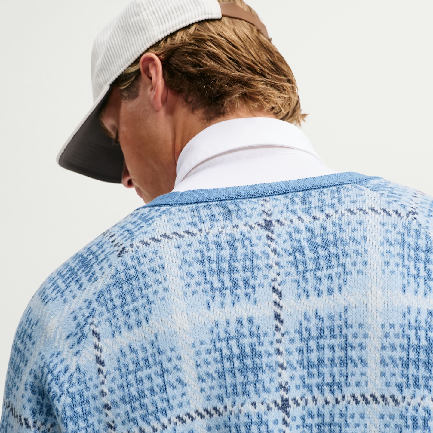 Кардиган для гольфа Nike Tartan свободного кроя, цвет: Синий — фото 2