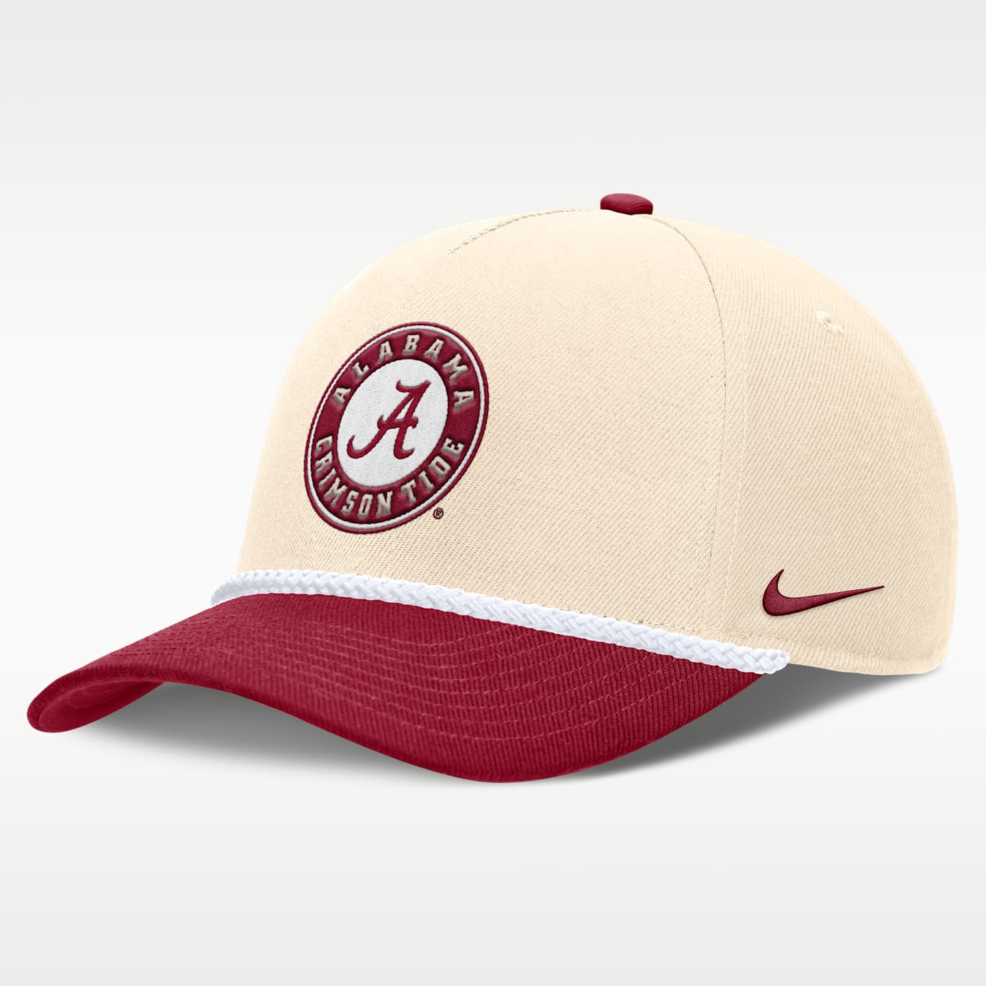 Мужская кепка Nike Alabama Primetime Rope 2-Tone Rise College Adjustable Hat, цвет: Натуральный / Малиновый — фото 1