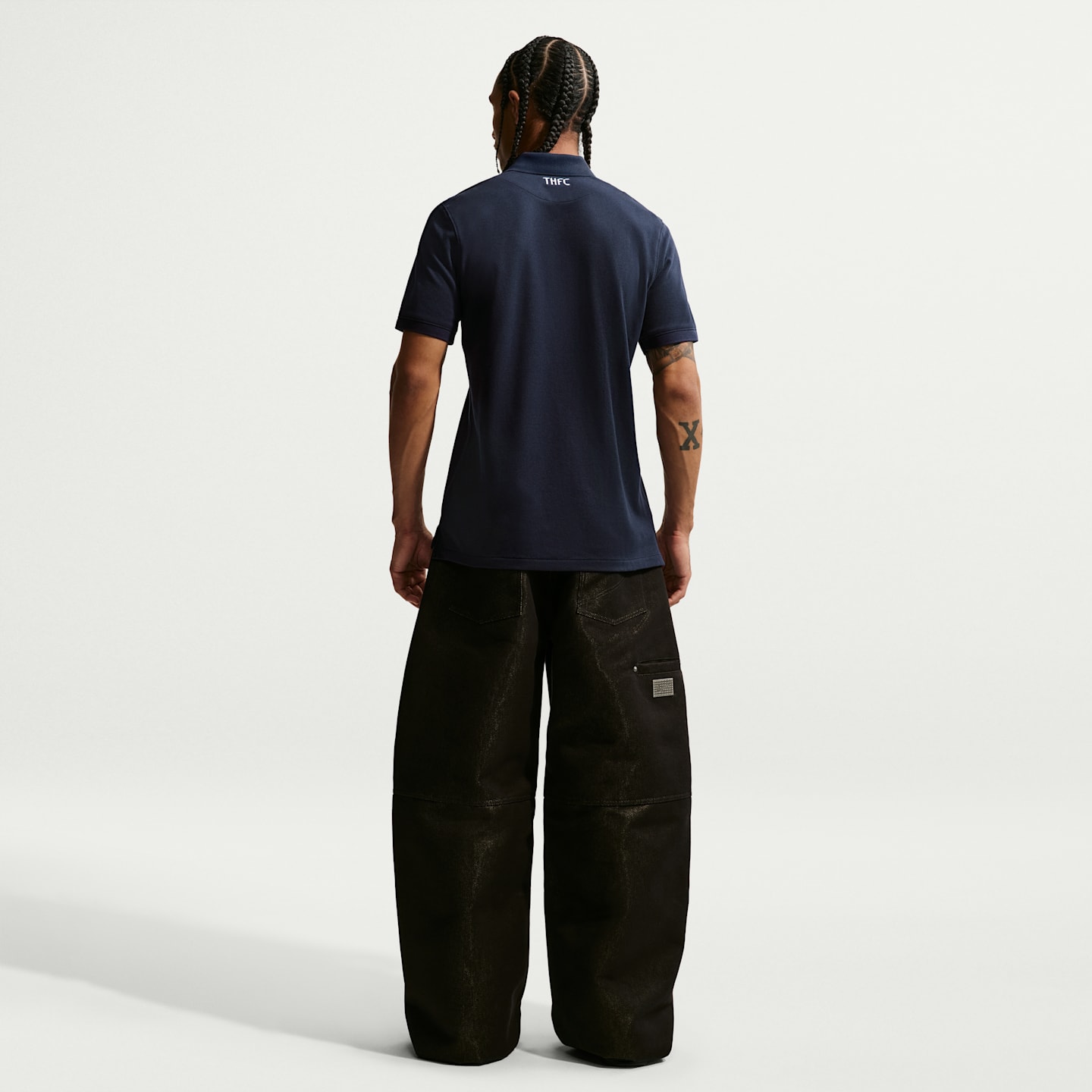 Мужская футбольная футболка-поло Nike Tottenham Hotspur Dri-FIT, цвет: Обсидиановый / Белый — фото 5