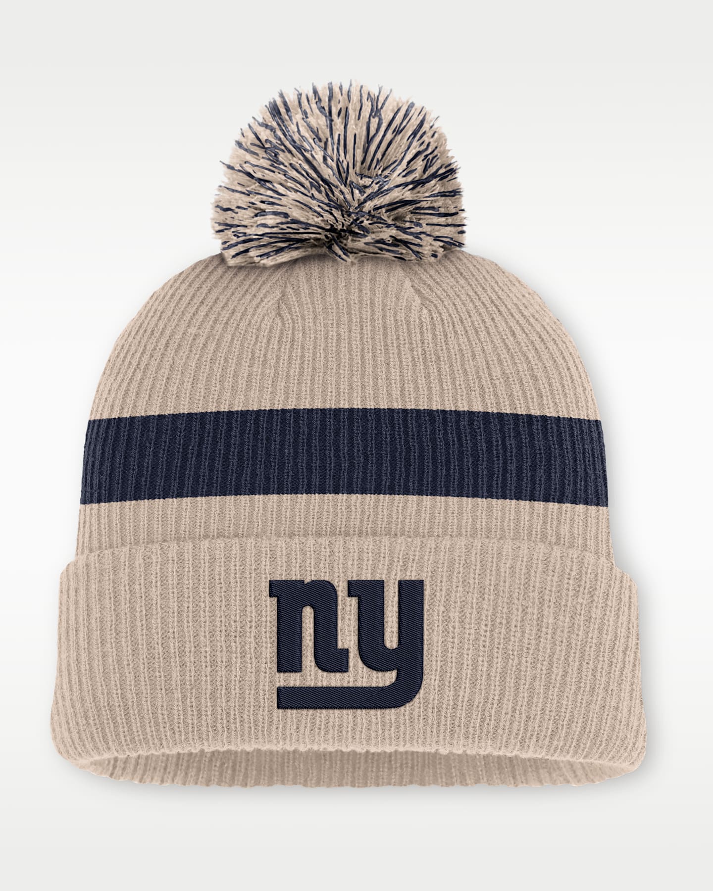 Мужская шапка с отворотом и помпоном Nike NFL New York Giants Rewind Peak, цвет: Песочный — фото 3