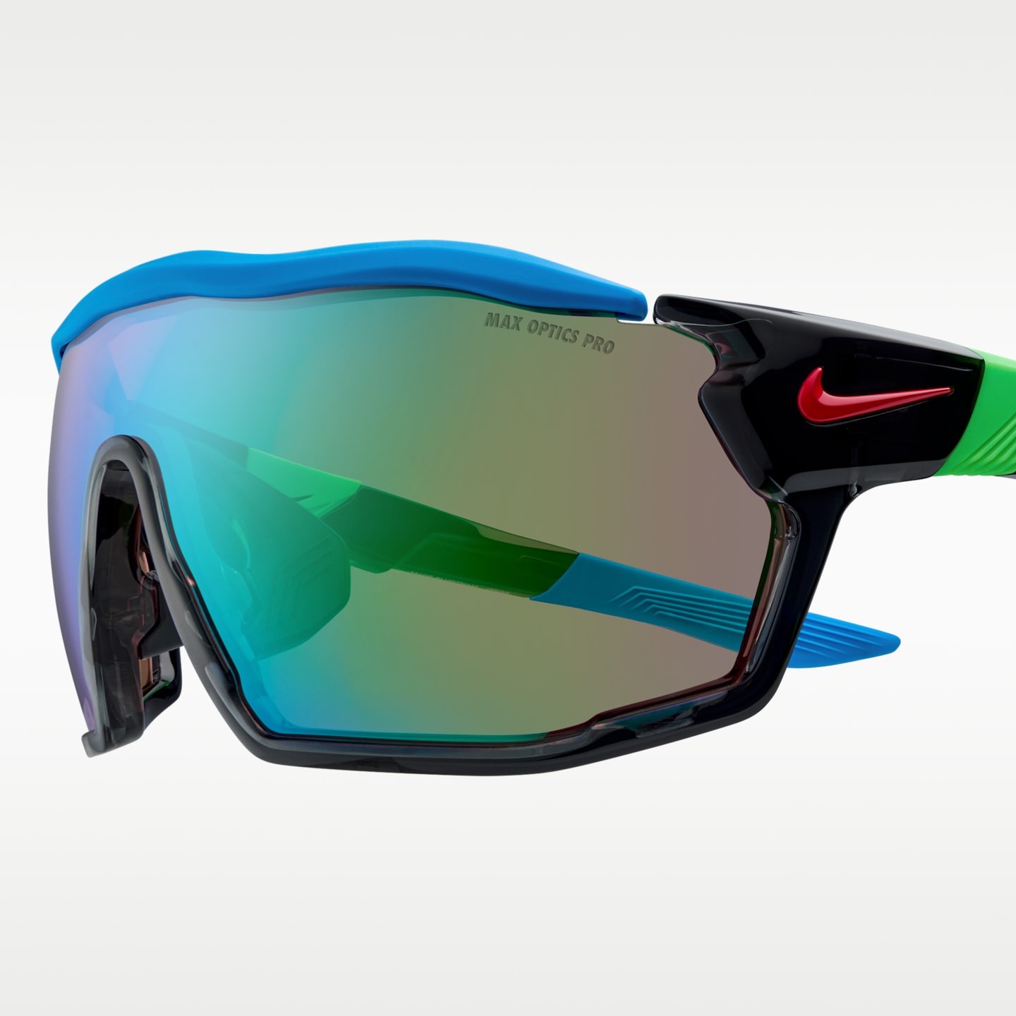 Женские очки Nike Show X Rush Road Tint, цвет: Антрацитовый / Зелёный — фото 8