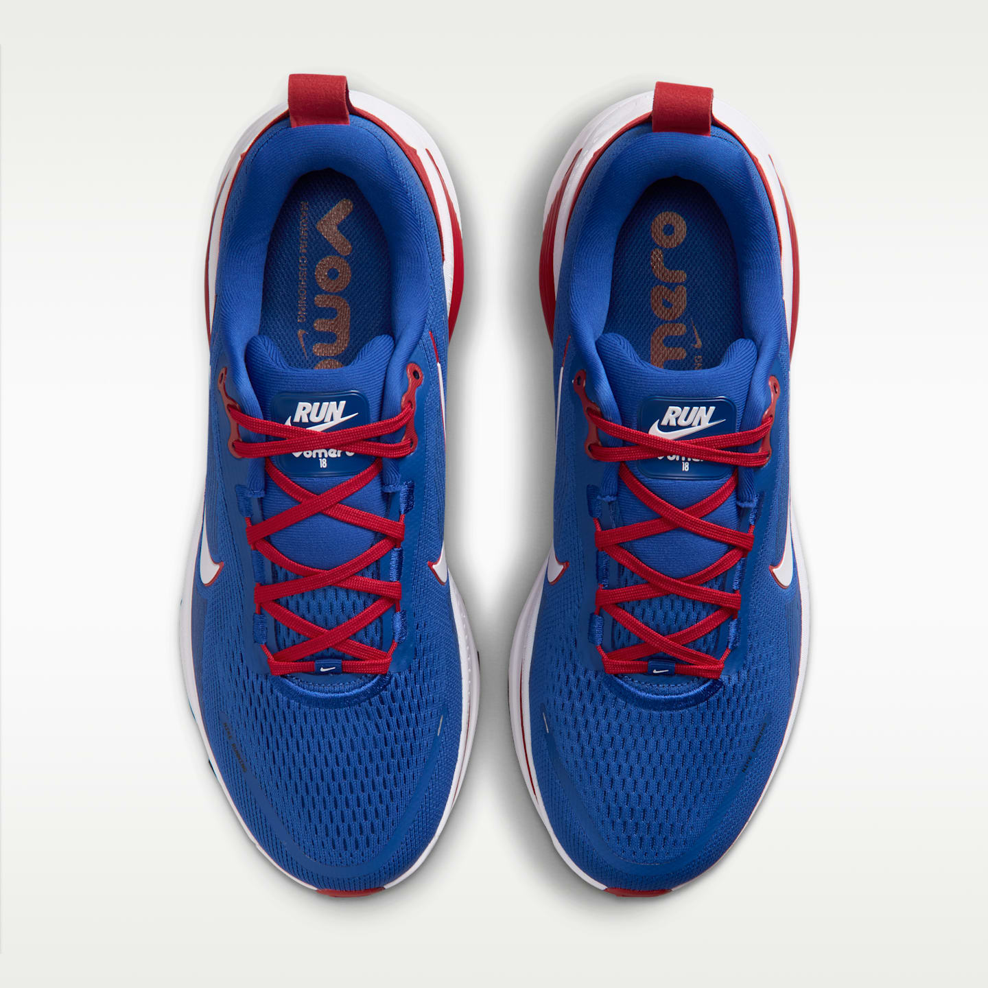 Мужские кроссовки Nike Vomero 18 (New York Giants) NFL Road Running, цвет: Синий / Красный — фото 4